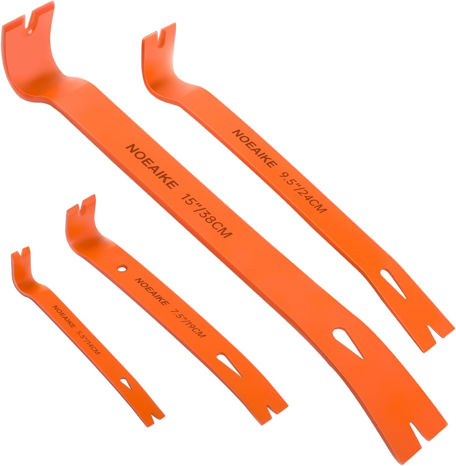 4-Pack Flat Pry Bar Set 5.5"/7.5"/9.5"/15" Crowbar with Nail Puller,Utility Heavy Duty Claw Bar,Mini Pry Bar High-Carbon Steel Crow Bar Tool for Home Improvement & Woodworking
