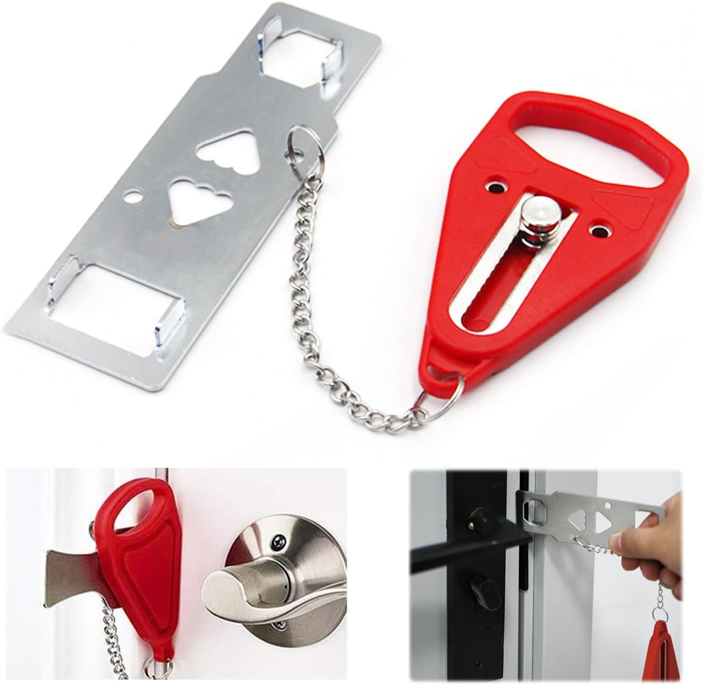 BRITECO Portable Door Lock - Anti-Theft Travel Lock for Home, Hotel, Easy-to-Use and Install, Ideal for Travelers and Students