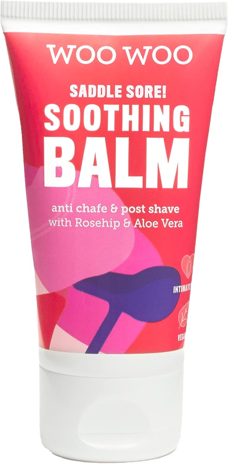 WooWoo Saddle Sore! Womens Soothing Moisturising Balm, Vegan Post Shave Anti Chaffing Cream For Sensitive Skin With Chamomile Rosehip Oil and Aloe Vera - 50ml