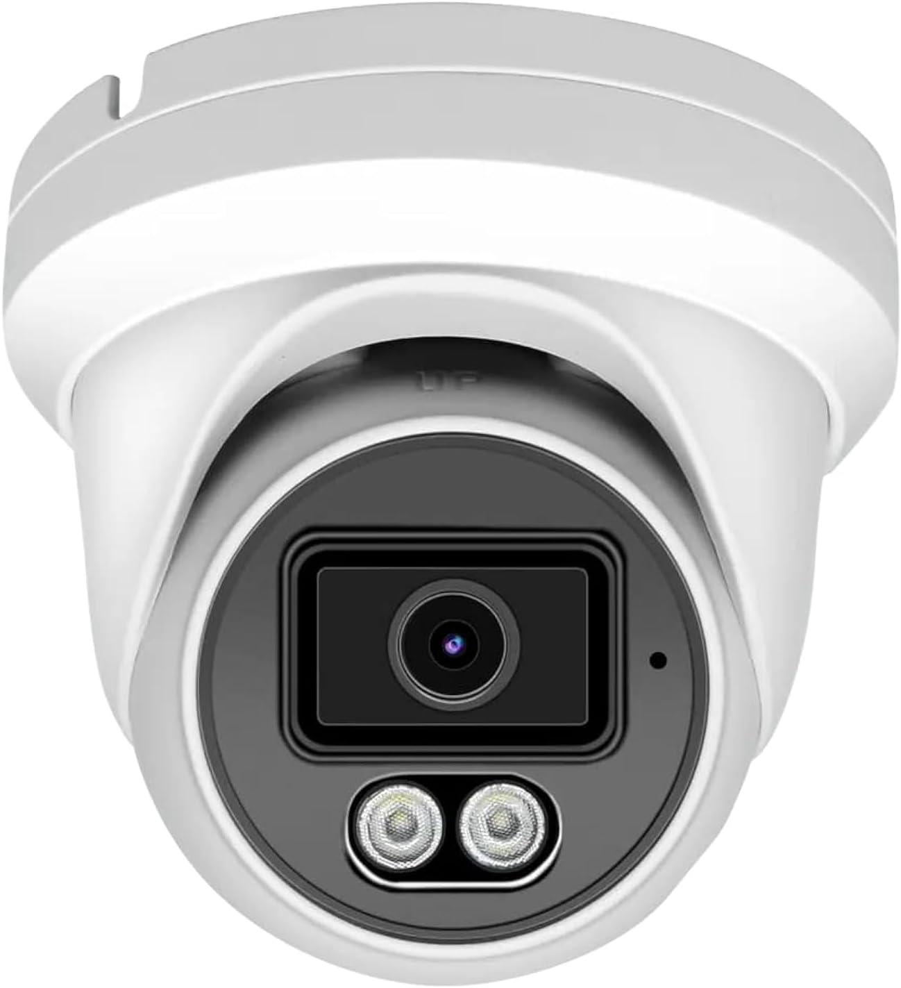 4MP PoE IP Turret Dome Camera with Microphone/Audio, IP Security Camera Outdoor Rated, Waterproof IP66, 108° Wide Angle 2.8mm Lens (Regular IR)