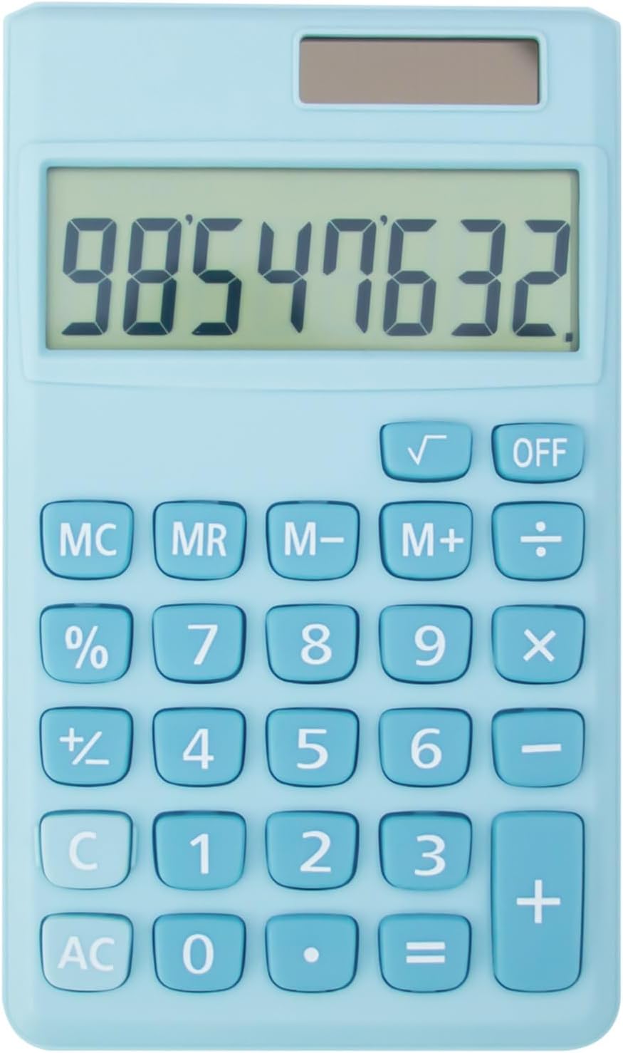 Basic Standard Calculators Small Digital Desktop Calculator with 8-Digit LCD Display, Battery Solar Power Smart Calculator Children's School Adult Office Family Standard Functions (8 bit Blue)