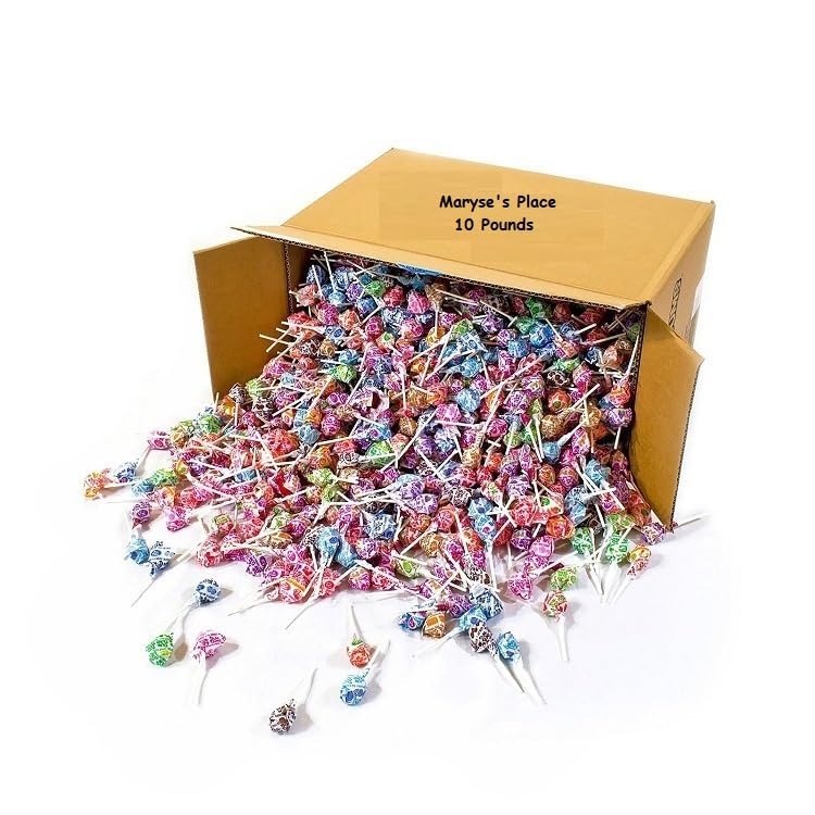 Maryse's Place Dum Dums Pops, Assorted Flavors Lollipops in Bulk Candy, 10 LB (160 OZ)- Approx 750 Pieces -All-Time Classic Flavors - Lollipops Bulk, Bulk Suckers, Individually Wrapped - Bulk Candy For Any Occasion (10, Pounds). Dum dum Lollipops Bulk
