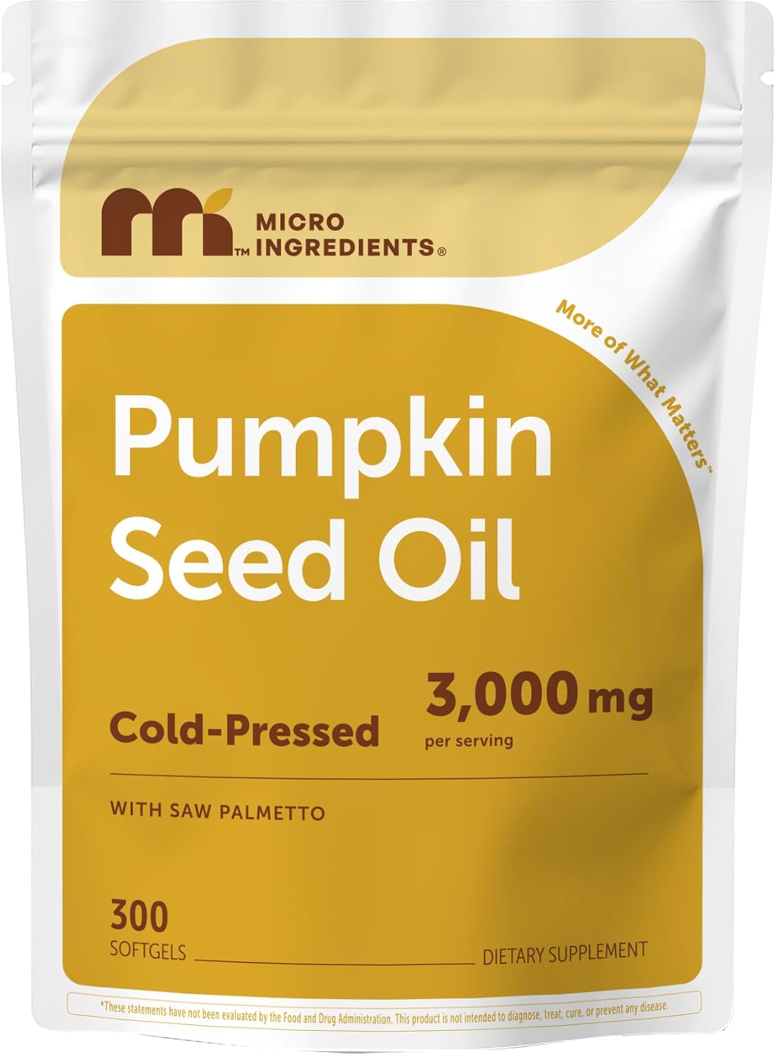 Micro Ingredients Pumpkin Seed Oil with Saw Palmetto, 300 Softgels | Cold Pressed, Pure Virgin Oil with Essential Fatty Acids & Phytosterols. For Men & Women. Non-GMO, Gluten Free.