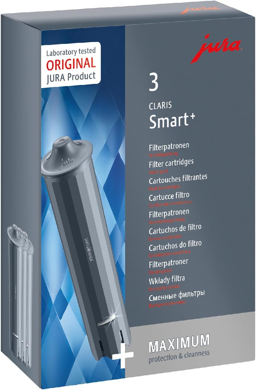 Jura 24233 Claris Smart+ Filter Cartridge Set of 3, Plastic, Gray