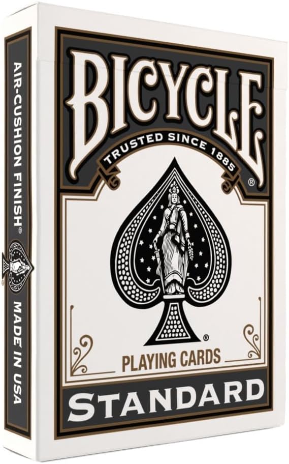 Bicycle Black Playing Cards Standard Index Poker Size Classic Deck | Sleek black Rider Back design, Air Cushion Finish, Made in USA, For poker rummy euchre canasta and pinochle