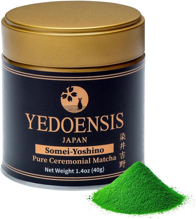 YEDOENSIS Pure Ceremonial Matcha "Somei-Yoshino" - Authentic Japanese Green Tea Ceremonial Matcha Powder, Vegan Gluten-Free (40g)