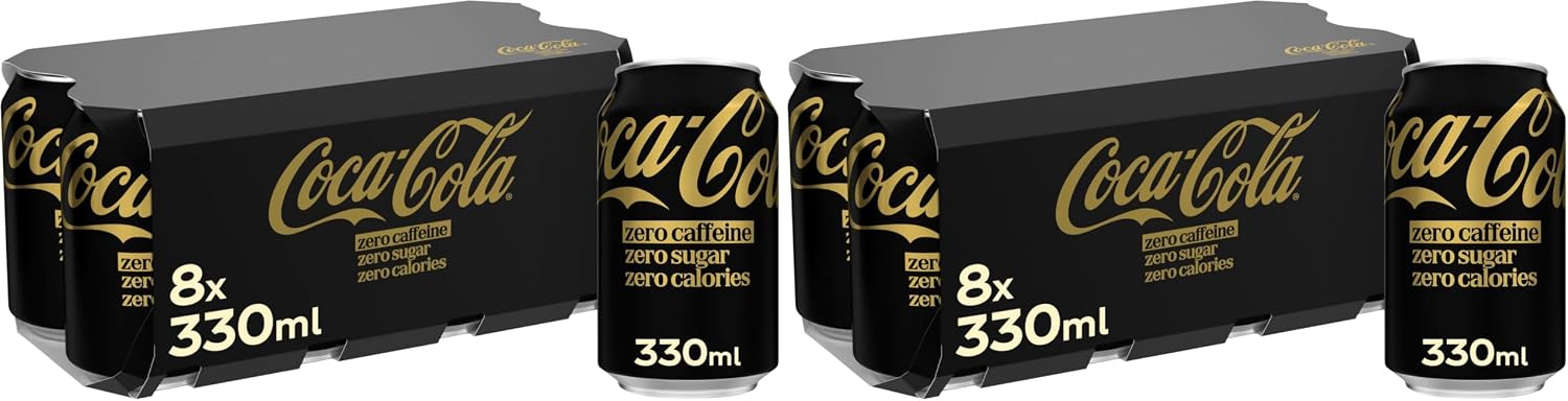 Coca-Cola Zero Sugar Caffeine Free Soft Drink Cans, 8 x 330 mL (Pack of 2)