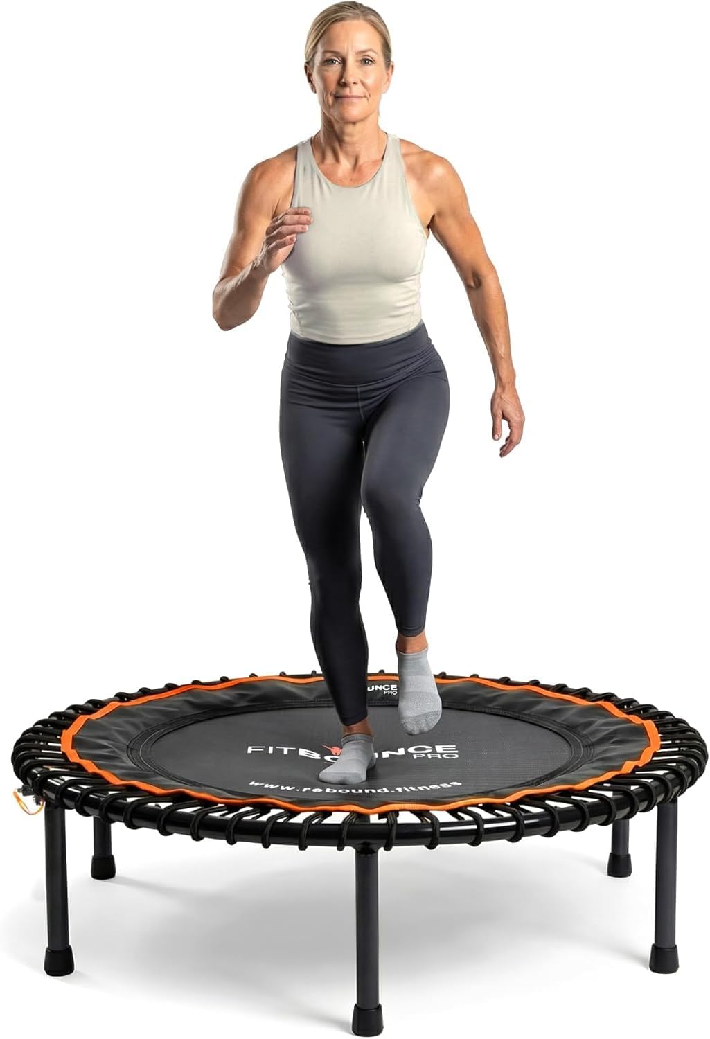 MXL FIT Bounce PRO Bungee Rebounder - Premium Indoor Mini Trampoline for Adults Silent Low-Impact Bounce, Half-Folding with Foldable Steel Legs & Carry Bag - 40" 400lb limit
