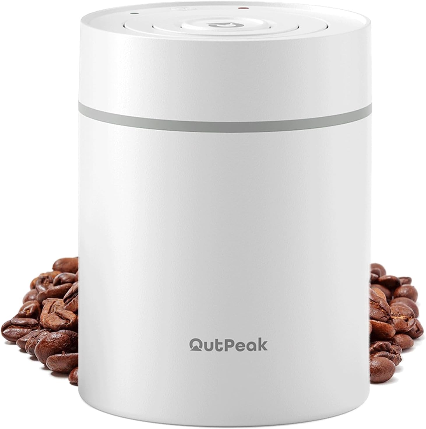 Neo 2024 Kilo Auto Vacuum Coffee Canister, 1.5L Capacity for 17.6oz of Coffee Beans, One-Button Operation, Stainless Steel Coffee Storage Container for Home Barista, Gifting (Large, Pearl White)