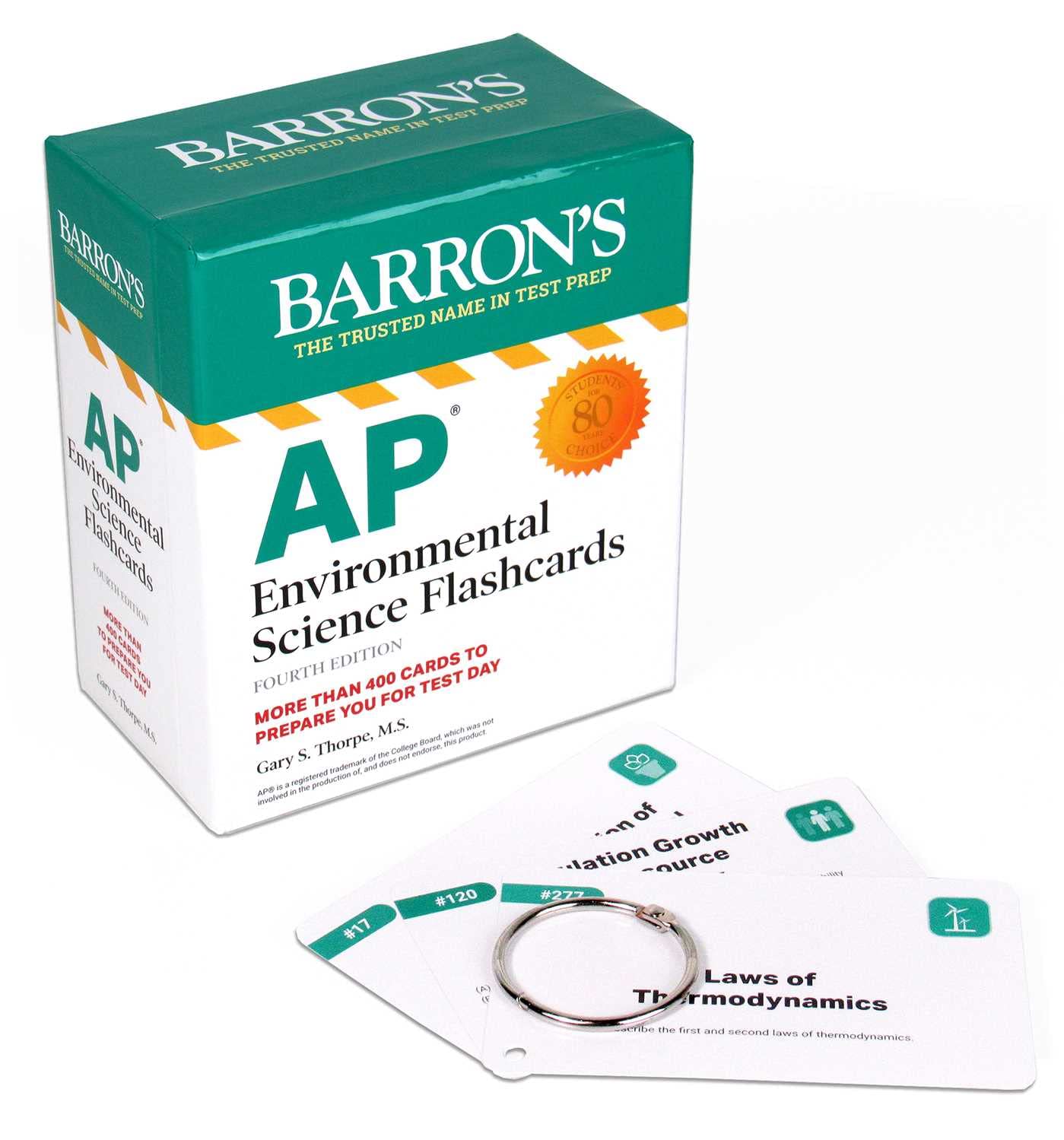 AP Environmental Science Flashcards, Fourth Edition: Up-to-Date Review + Sorting Ring for Custom Study (Barron's AP Prep)