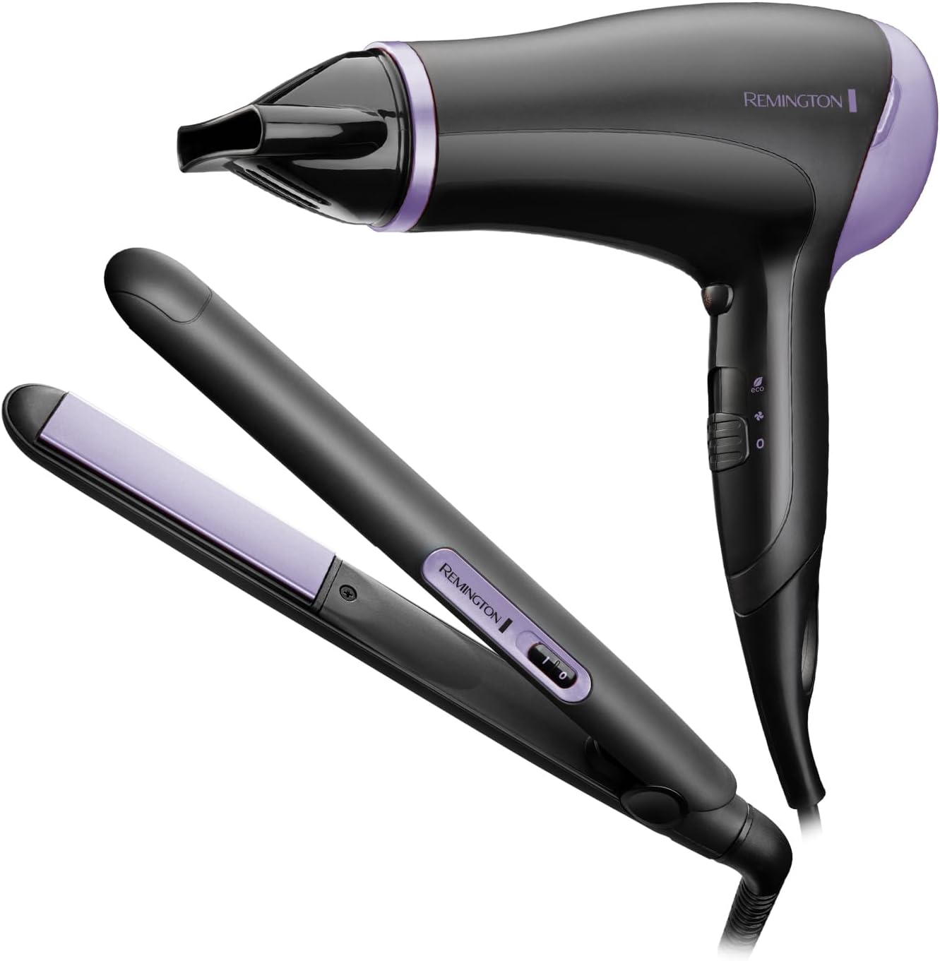 Remington Hair Straightener and Hair Dryer (Hair Care Gift Set: Slim Ceramic Hair Straightener and 2000W Hair Dryer with Concentrator) Style Essentials D3016GP