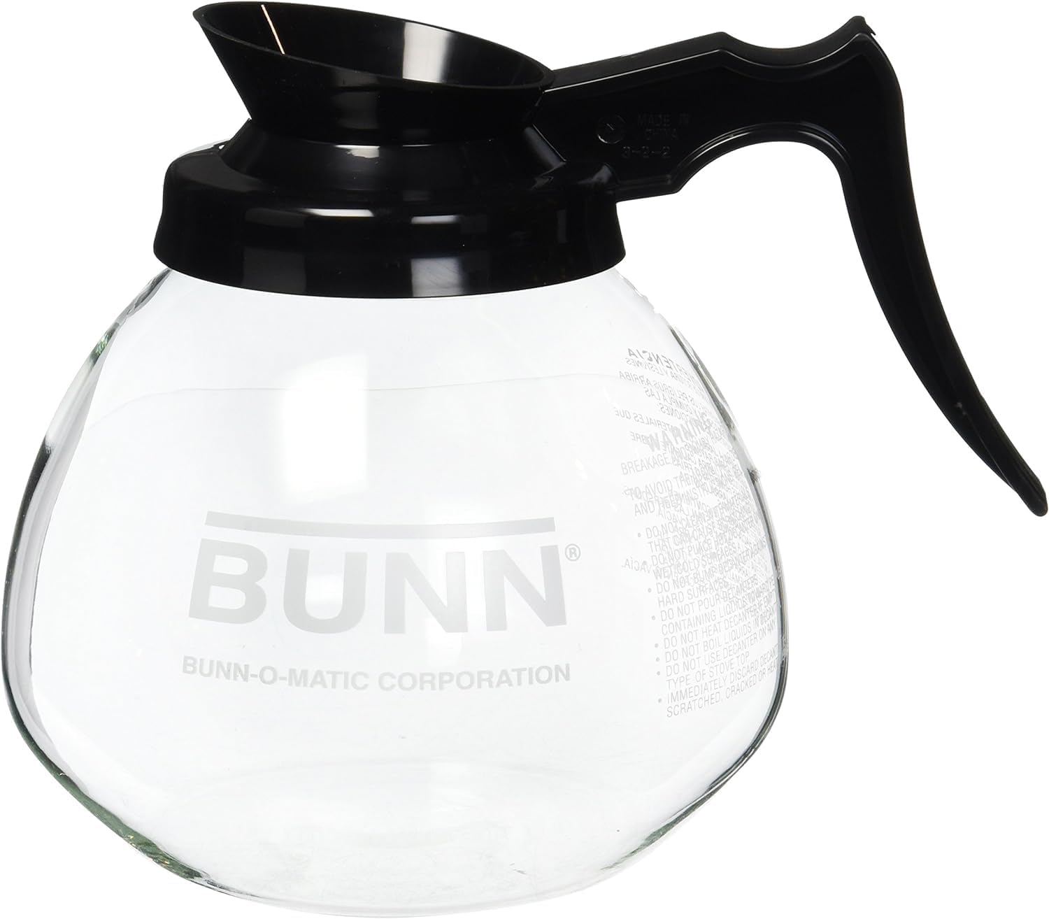 Coffee Pot Compatible with BUNN 12 Cup, Clear/Black Standard Decanter, large