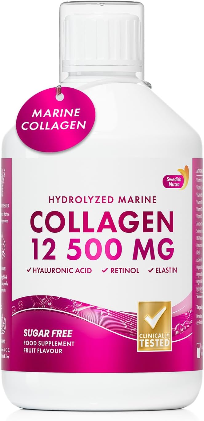 Swedish Nutra Marine Collagen 12,500 mg Liquid, 500 ml, 20 Day