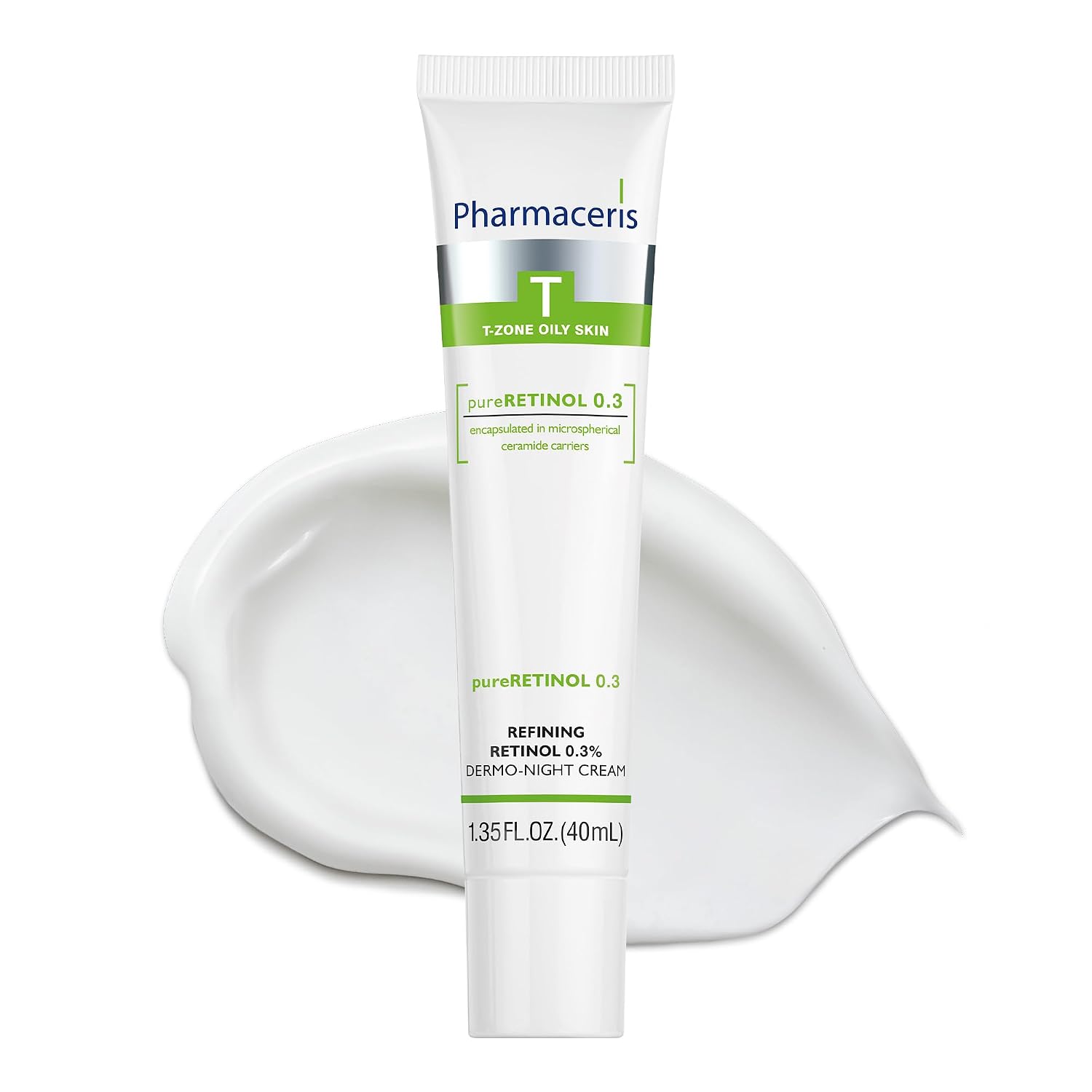 pureRETINOL 0.3 Refining Retinol Dermo-Night Cream with Encapsulated Retinol, Reduces the Appearance of Imperfections and Wrinkles, For Oily & Combination Skin, 1.35 fl oz