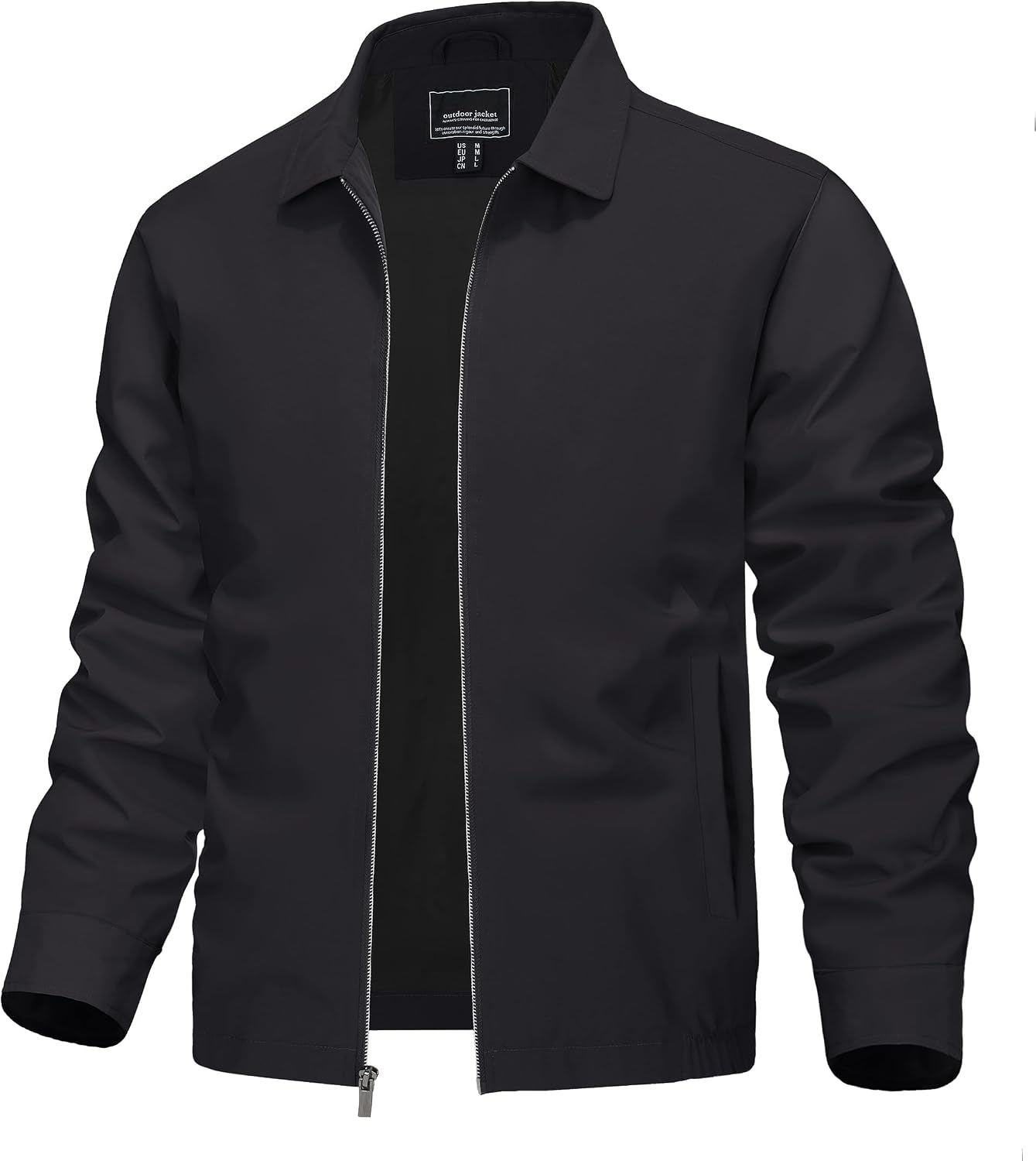 TACVASEN Men's Lightweight Jackets Summer Casual Smart Jacket Spring Windbreaker Bomber Jackets Light Thin Lapel Jacket Water-Resistant