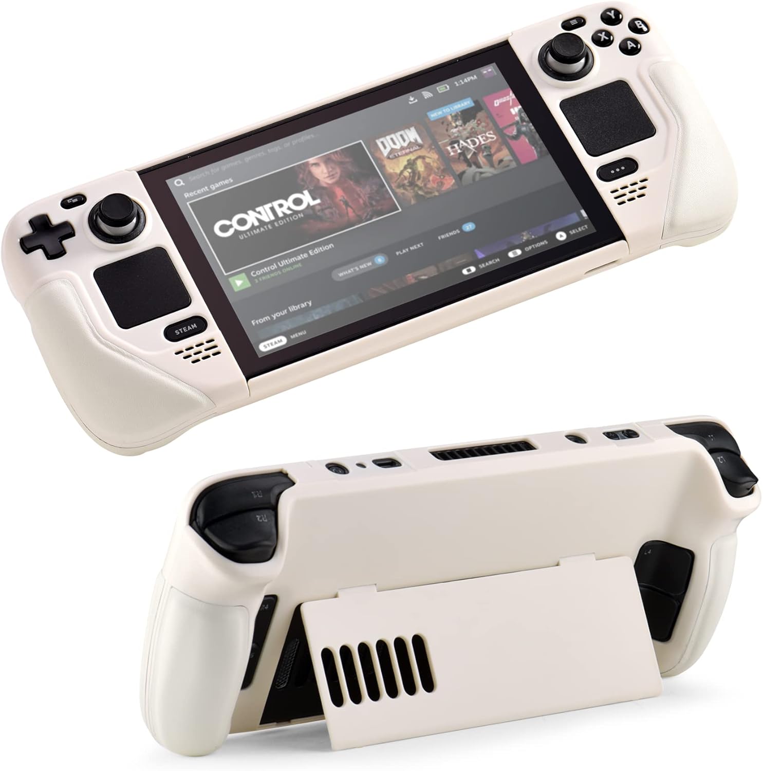 UYIYE Protective Case for Steam Deck - Kickstand Case - Reliable Accessory in White