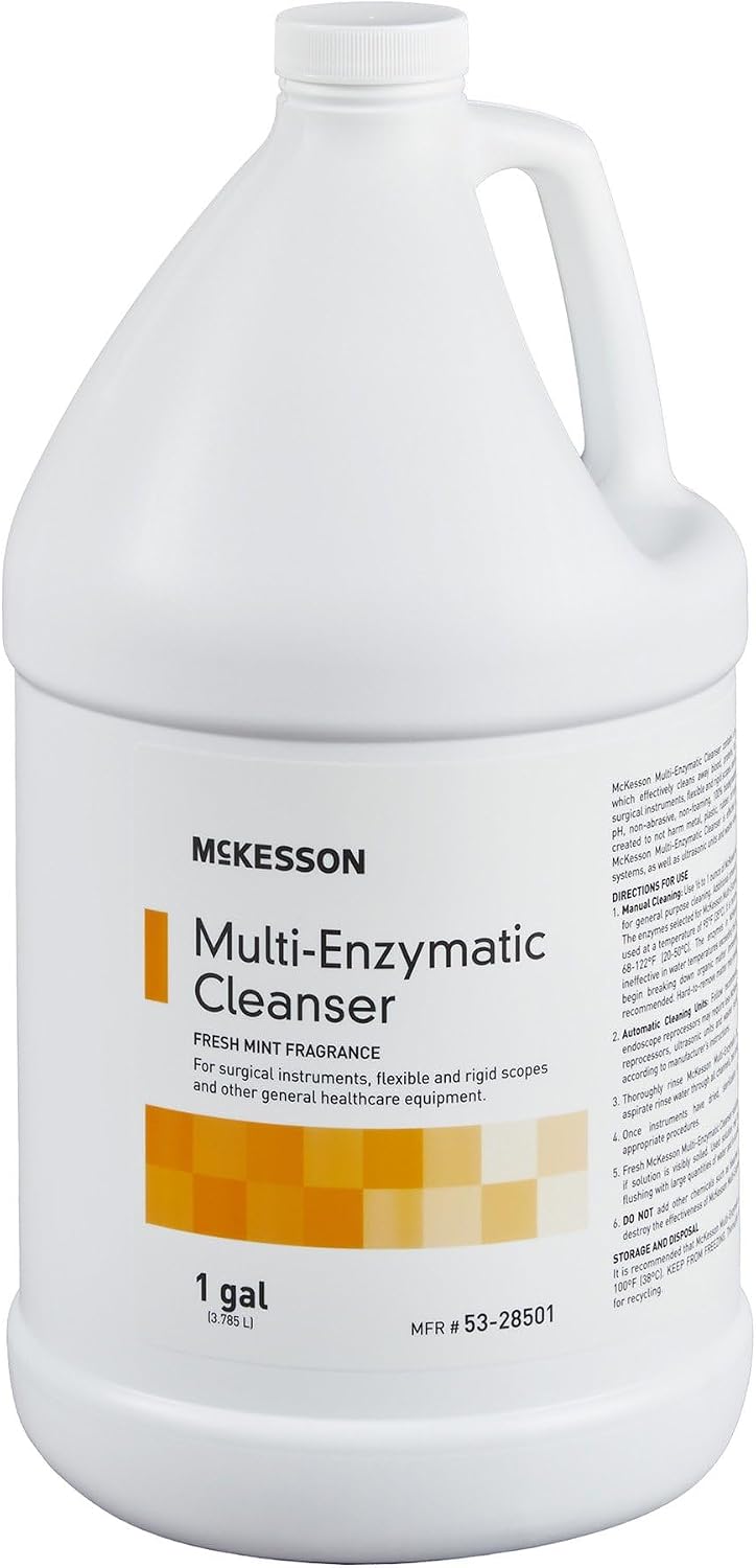 McKesson Multi-Enzymatic Cleanser for Surgical Instruments & General Healthcare Equipment, 1 Gallon [Pack of 1] Fresh Mint