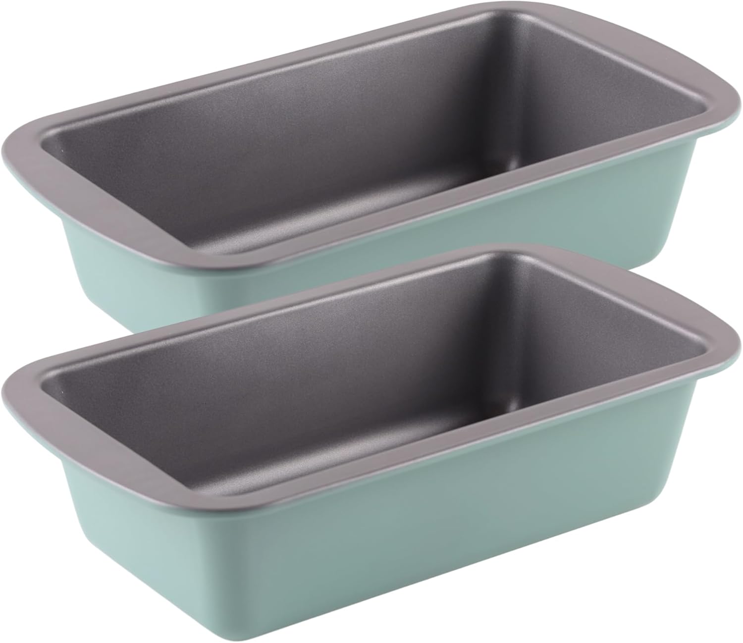 The Great British Bake Off 2lb Loaf Tins, 2pcs Bread Tins for Baking, 900g Capacity, for Banana & White Loaves, Official GBBO Logo, Non Stick Coated Carbon Steel, Duck Egg Blue, 23cm x 13cm x 7cm