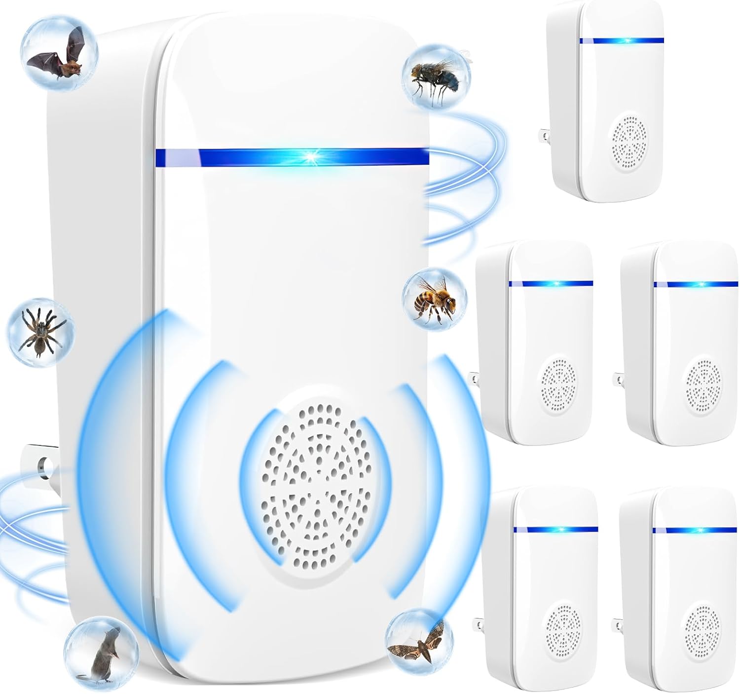Ultrasonic Pest Repeller, 6 Packs Reusable Rat Repellent for Indoors, Powerful Mouse Repellent plug in Pest Control for Spider, Mouse, Mice, Cockroach, Moths, Ants, Bed bug and Other Rodents