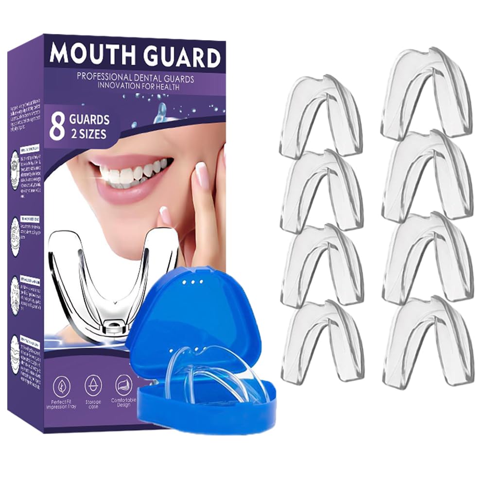 Mouth Guard for Grinding Teeth at Night,8 Pack Night Guards for Teeth Grinding,Teeth Grinding Mouth Guard for Sleep Upgraded Material,Mouthguards for Grinding of Teeth