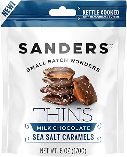 Sanders Milk Chocolate Sea Salt Caramel THINS - 6 ounce bag