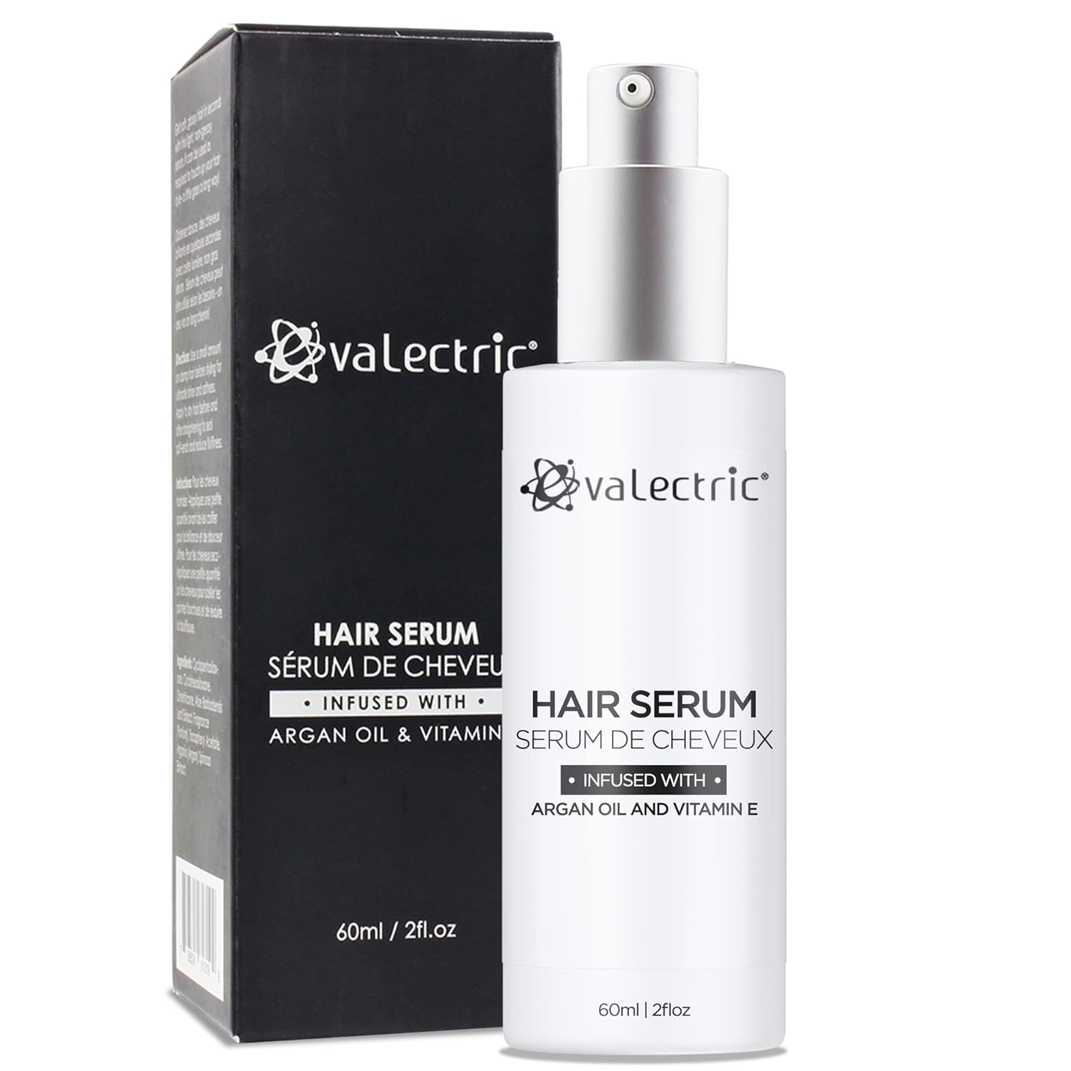 Argan Oil Hair Serum - For Dry, Damaged, Frizzy Hair - Anti-Frizz, Straightening, and Shine Serum with Vitamin E - 2 Fl. Oz.