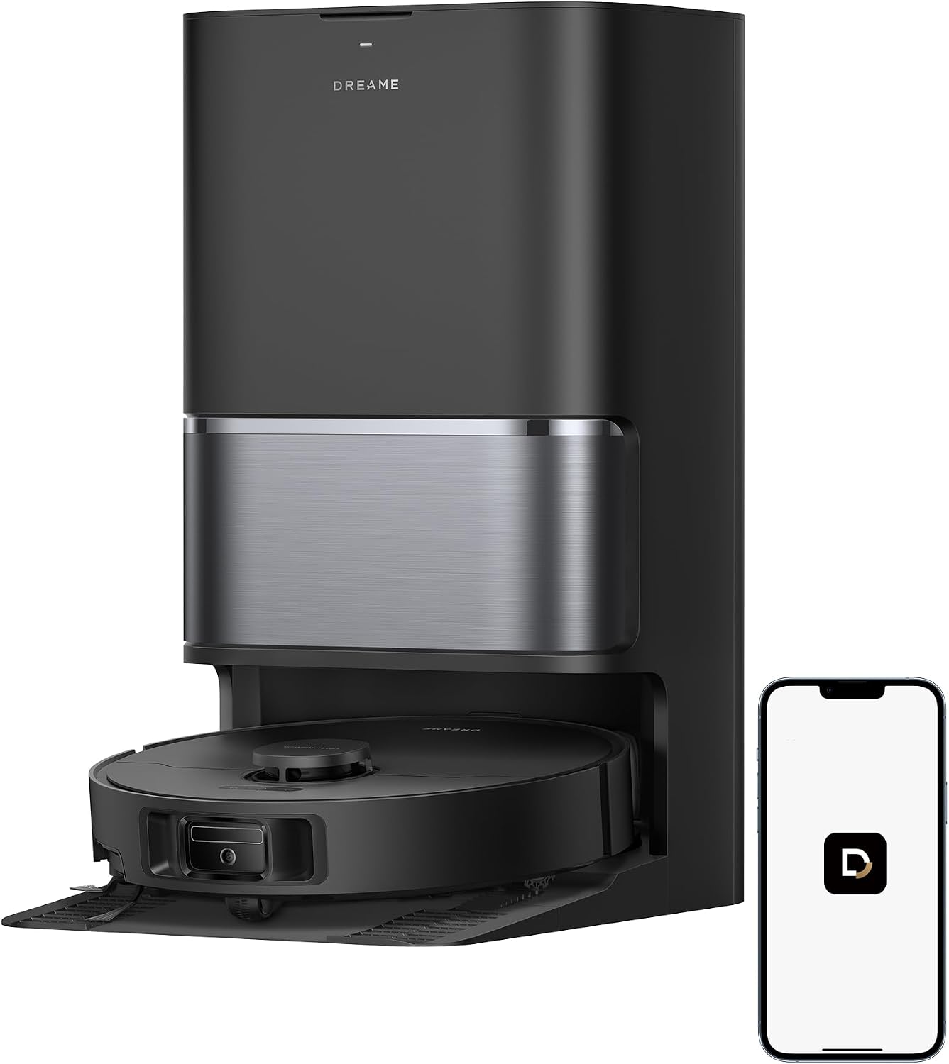 DREAME L40 Ultra Gen 2 Robot Vacuum and Mop with 25,000Pa Suction, Extendable Side Brush and Mop, All-in-One Self-Emptying & Cleaning Dock, Voice & App Control, Black