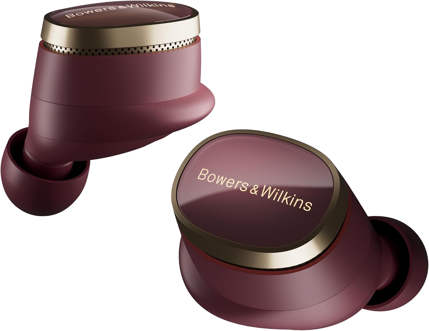 Bowers & Wilkins Pi8 Wireless Earbuds with 3 Built-in Mics, Dark Burgundy