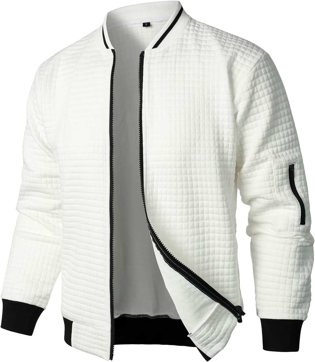 HOOD CREW Men’s Zip Up Lightweight Bomber Jacket Casual Windbreaker Sport Varsity Jacket