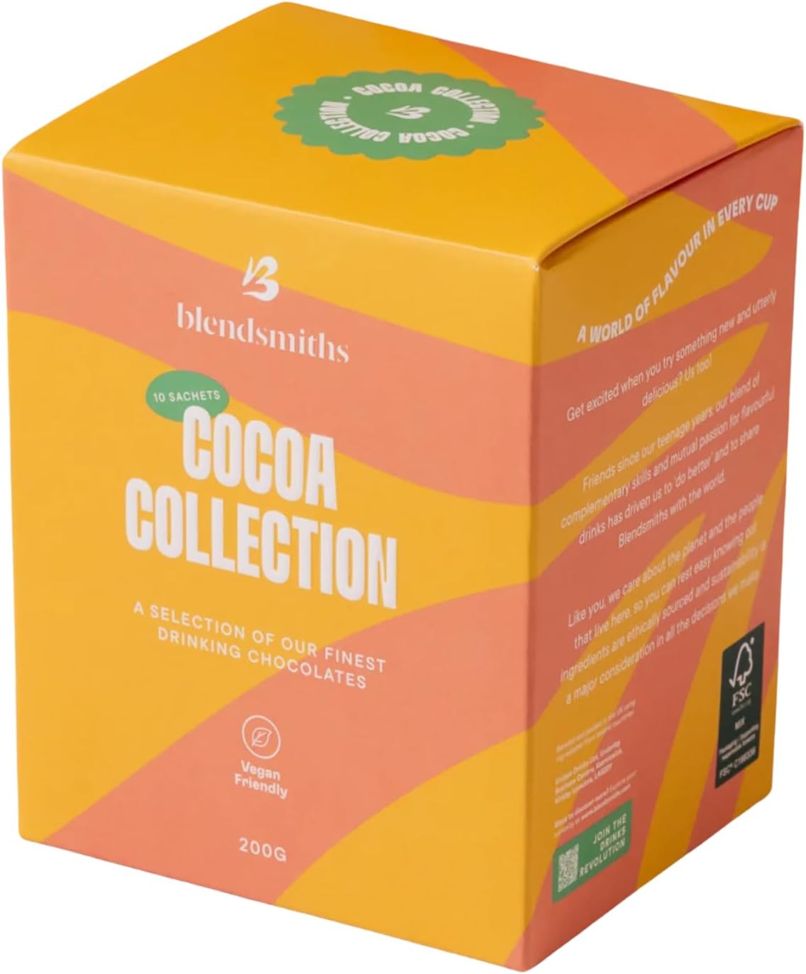 Blendsmiths Chocolate Collection Gift Set - 10 Vegan Hot Chocolates | 5 Chocolate Blends, 10 Sachets, Vegan, Hot or Iced, Gift Ready