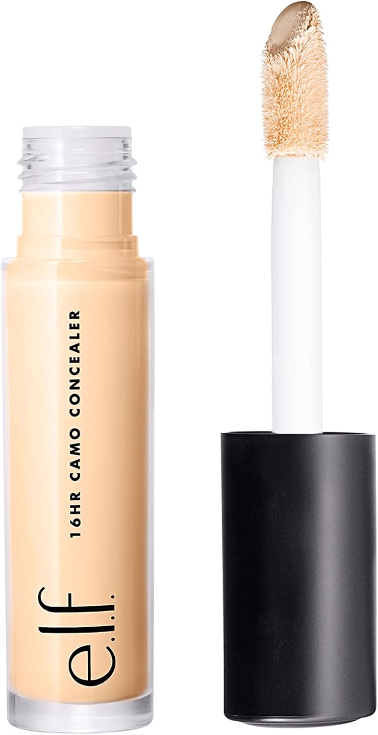 e.l.f. 16HR Camo Concealer Full Coverage Lightweight Conceals Corrects Contours Highlights Dries Matte Shades + 27 Colours Ideal for All Skin Types 6ml, Light Sand, 6 ml