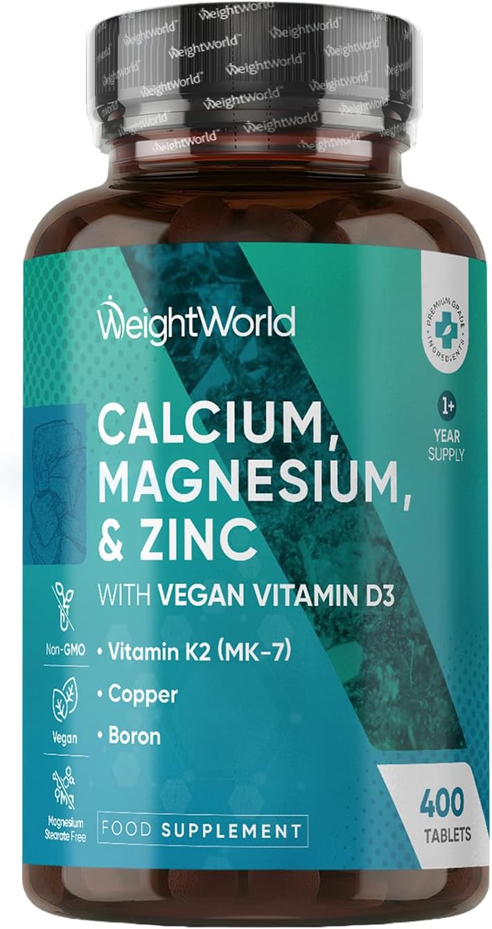 Calcium, Magnesium, Zinc & Vitamin D Tablets | 1+ Year Supply | 400 Tablets