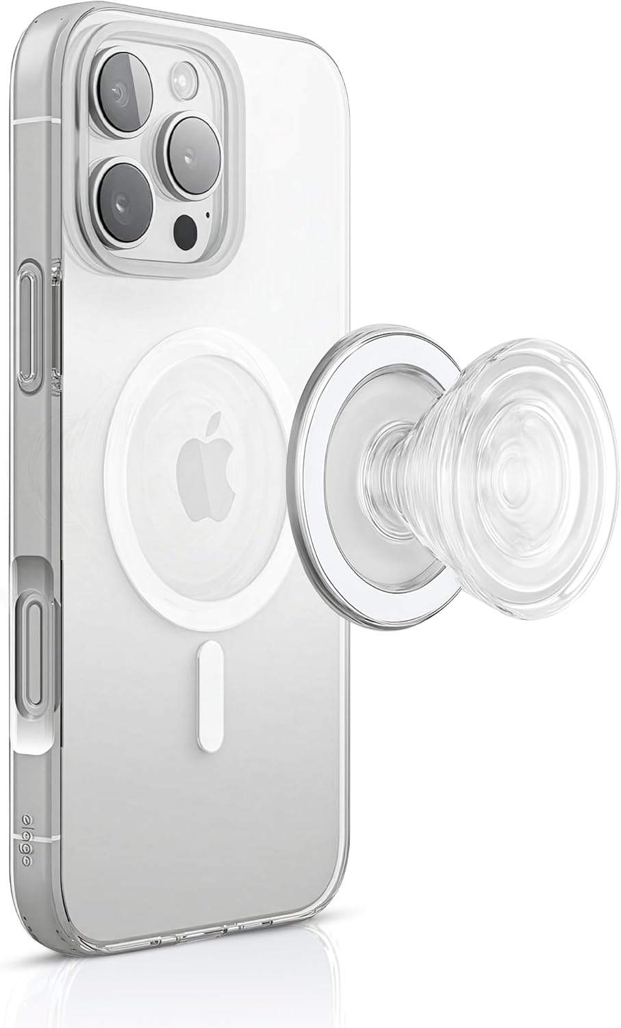 Clear MagSafe Phone Grip and Stand, Magnetic Phone Holder Compatible with iPhone, Transparent Design for Secure Grip, Drop Protection, and Hands-Free Viewing, Lightweight Durable Magsafe Accessory