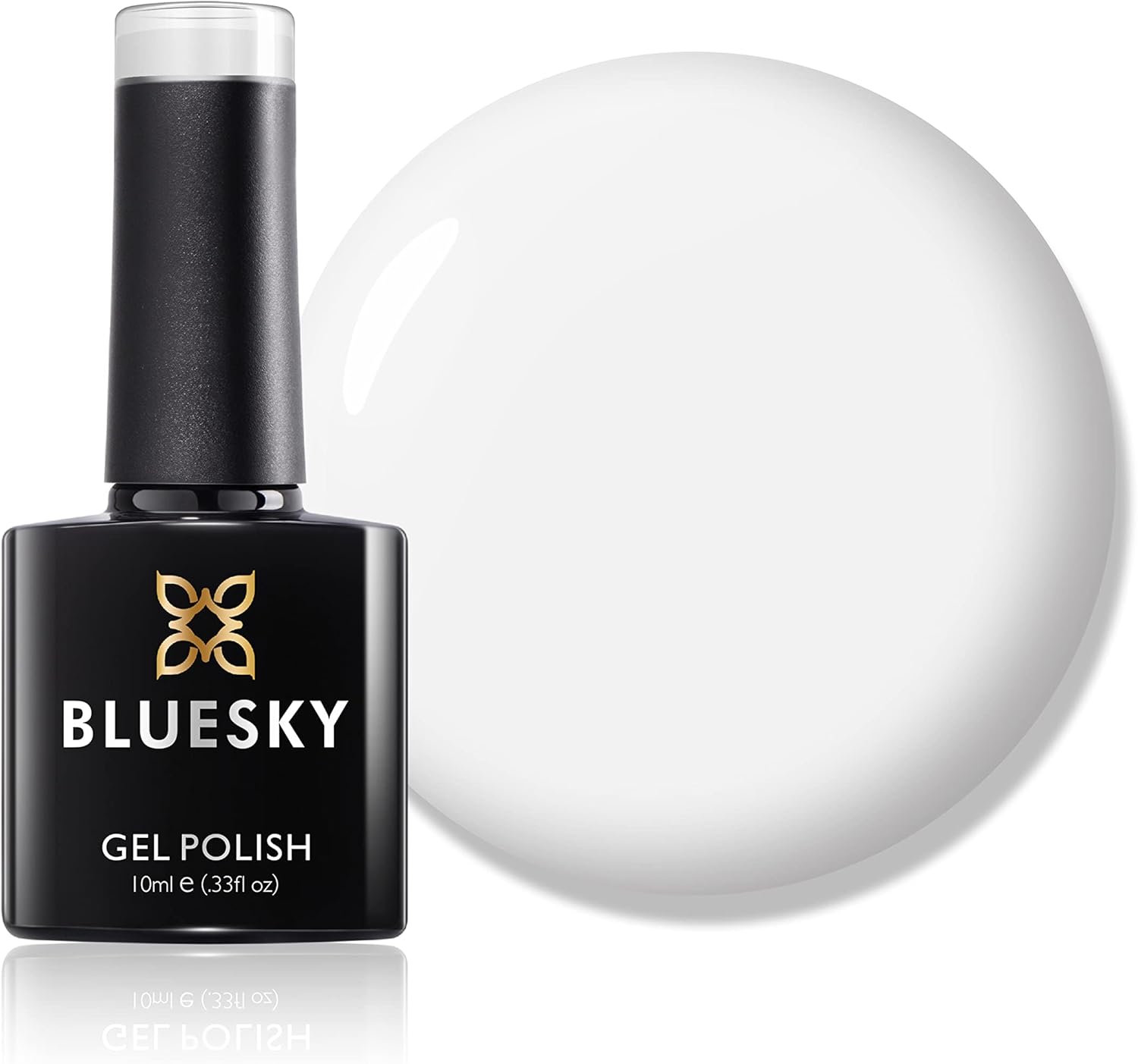 Bluesky Gel Nail Polish, Diamond White Cs61, Bright, Porcelain,White Long Lasting, Chip Resistant, 10 ml (Requires Drying Under UV LED Lamp)