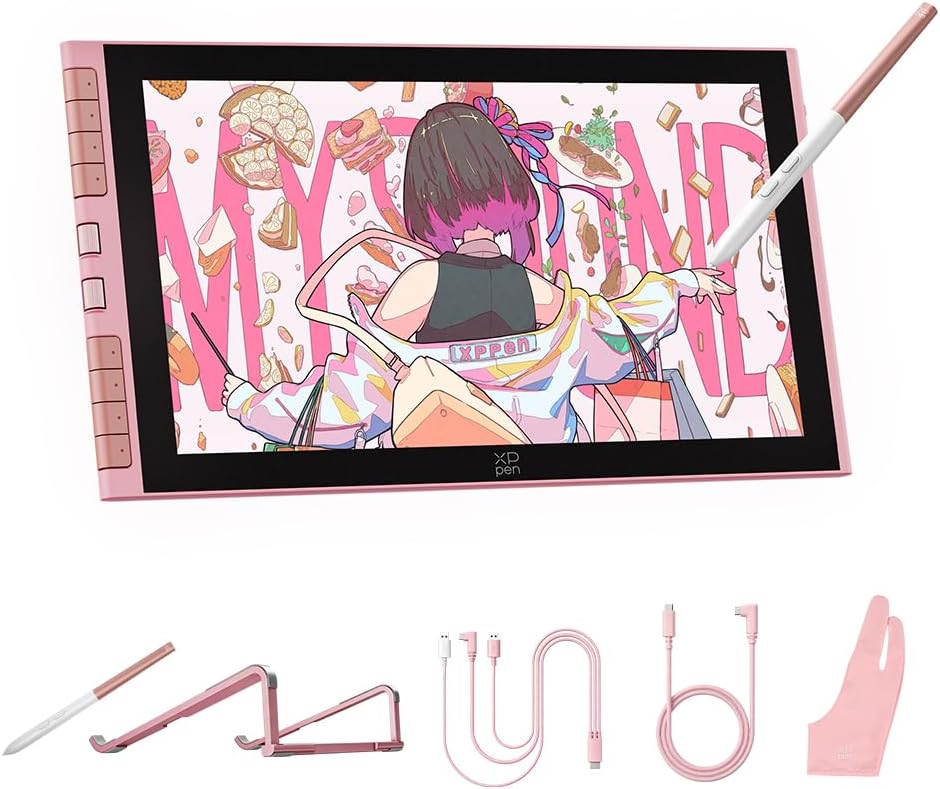 XPPen Artist 12 3rd 11.9" Drawing Tablet with Screen Pink, 16K Stylus, X4