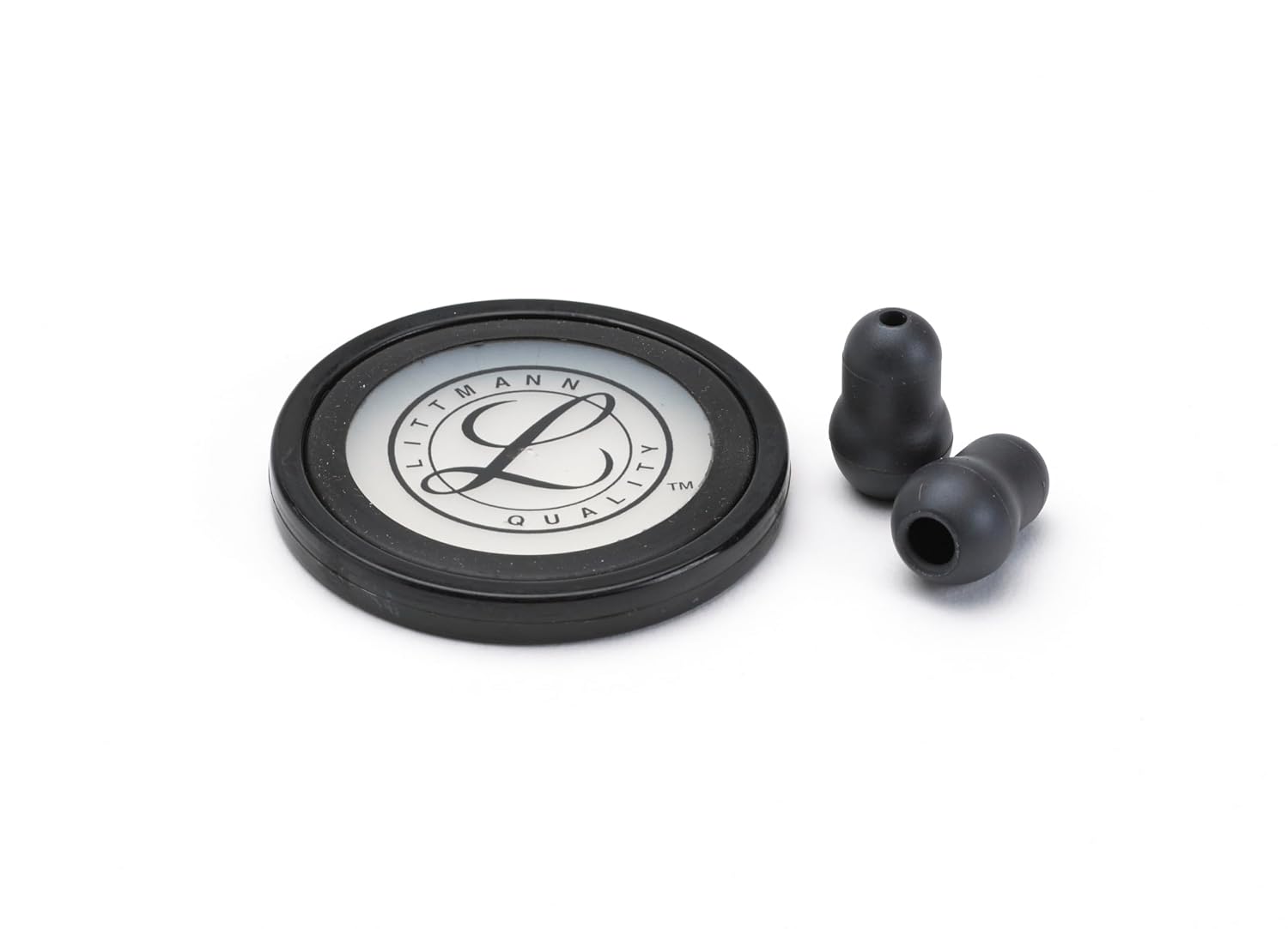 3M Littmann Stethoscope Spare Parts Kit – Black, Compatible with Master Cardiology™, Includes Snap Tight Soft-Sealing Small Eartips, Tunable Diaphragm & Rim, 40011