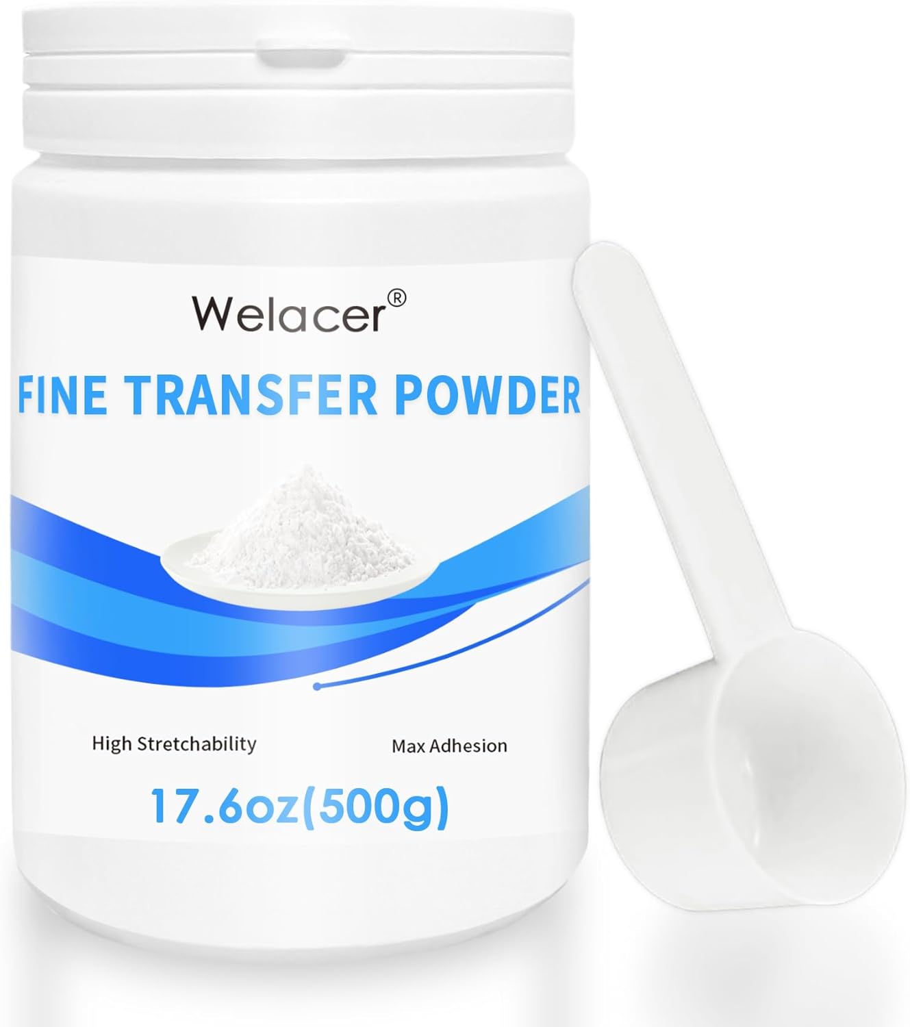 DTF Transfer Fine Powder White 500g / 1.1lb, 0-80um Digital Transfer Hot Melt Adhesive Applies to Big Pattern, for All Fabric, Work with DTF Film and DTF Ink or Heat Sublimation.