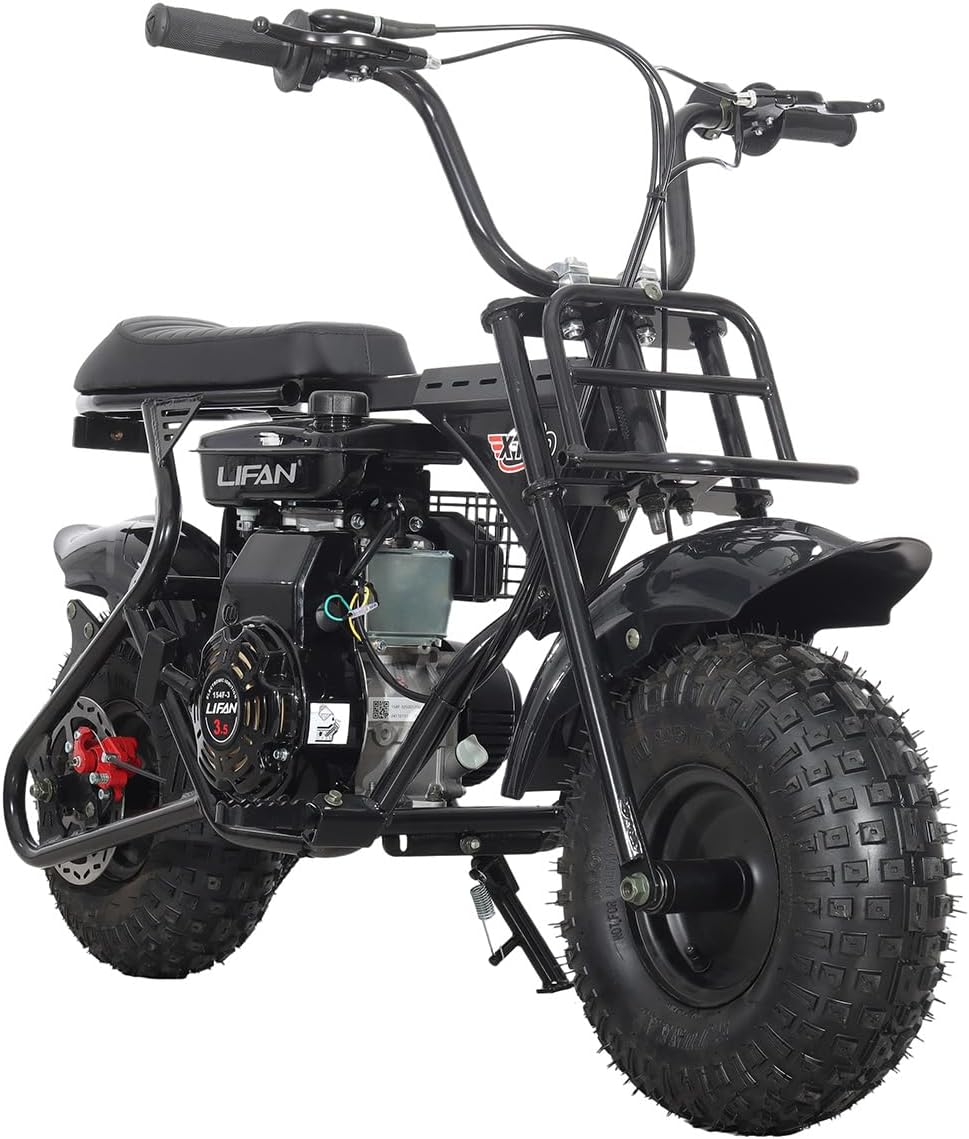X-PRO Falcon 105 Gas Powered Mini Bike 4 Stroke, Off Road Mini Bikes for Kids and Adult, 6" Wheels