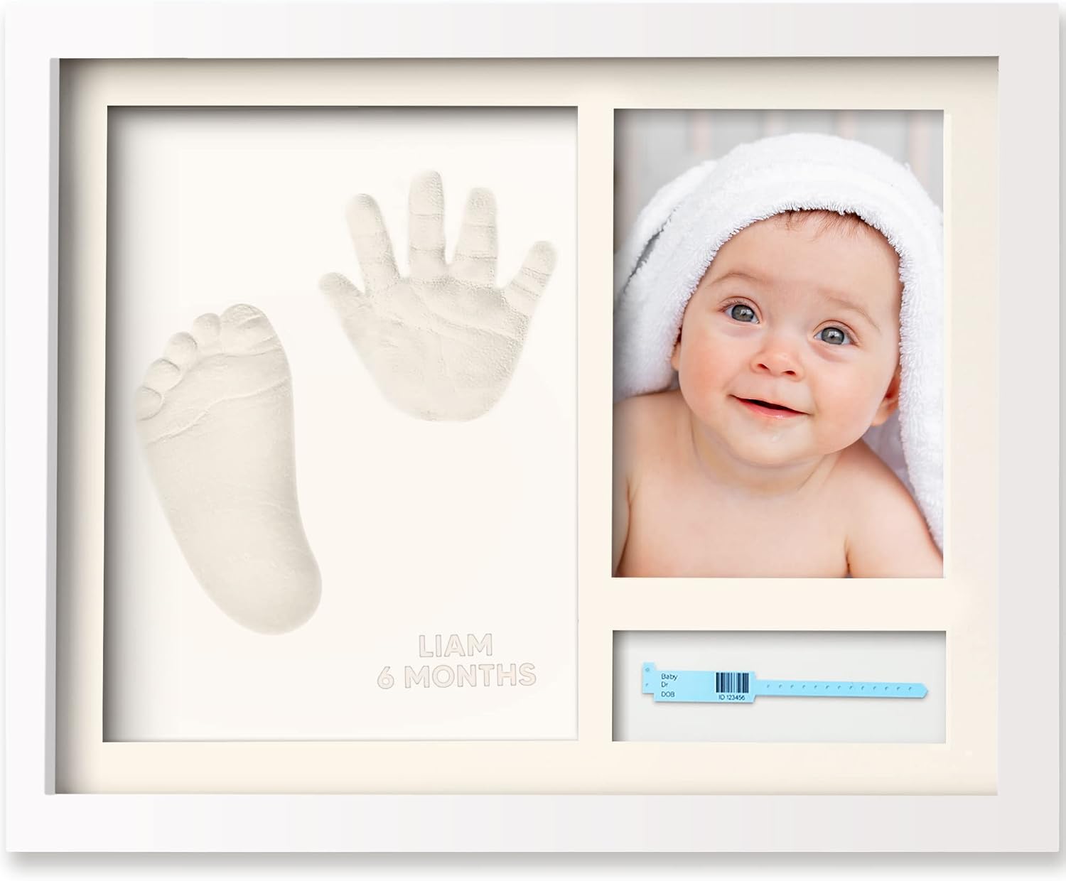 KeaBabies Baby Handprint and Footprint Set - Plaster Cast Hand and Foot for Newborns, Picture Frame, Imprint Set, Baby Gifts Boy, Girl (Alpine White)