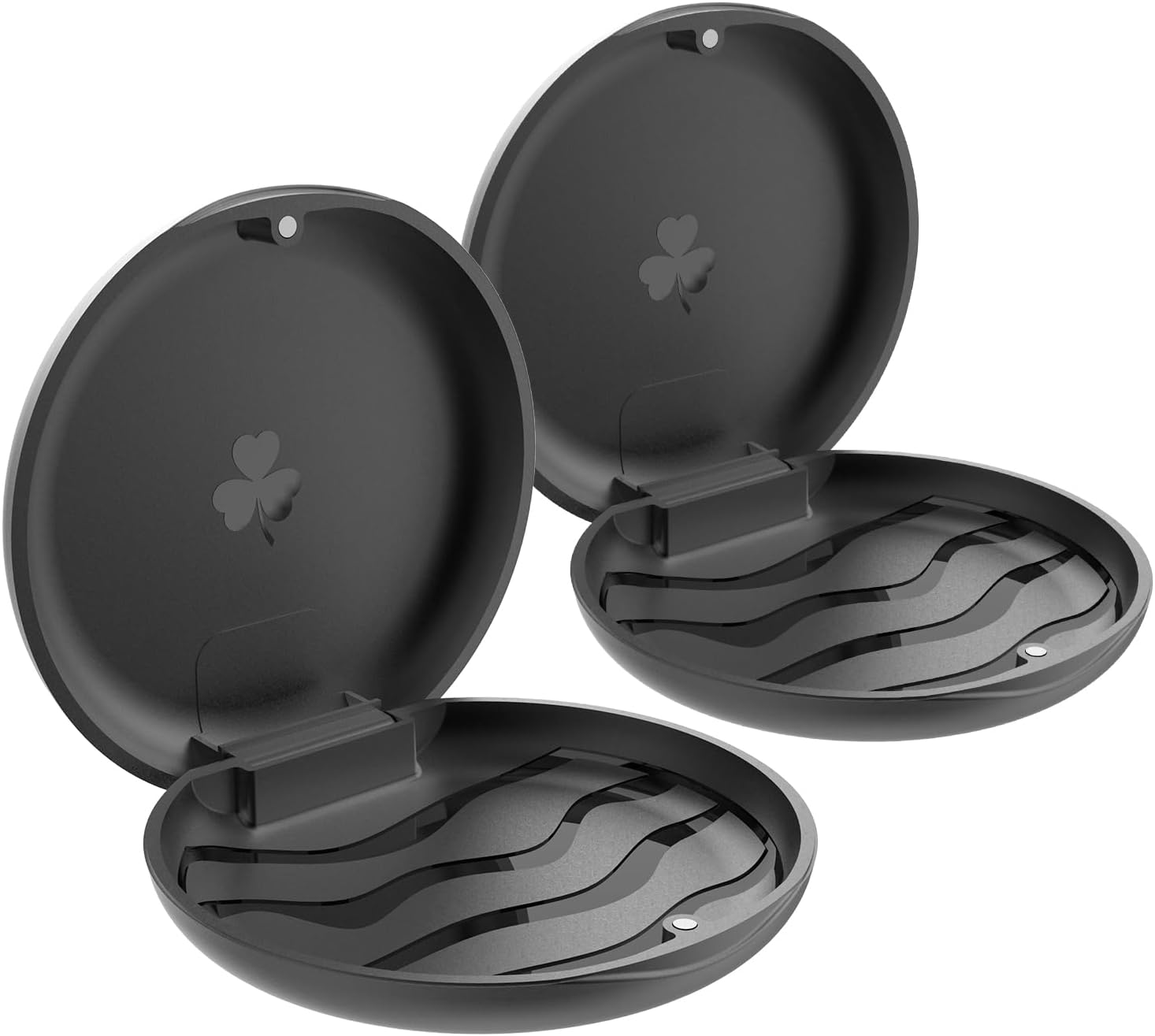 ZIZNBA 2 Pack Retainer Cases,Solid Orthodontic Retainer Case (Black)