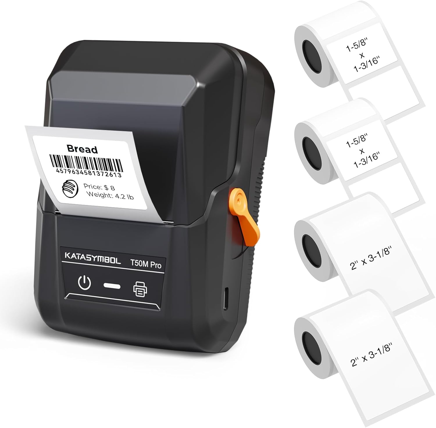 SUPVAN T50M Pro Bluetooth Label Maker Machine with 3 Tapes, Wide Waterproof Label, Versatile App with 40 Fonts and 450+ Icons, Inkless Labeler for Home, Kitchen, School, Office Organization, Black