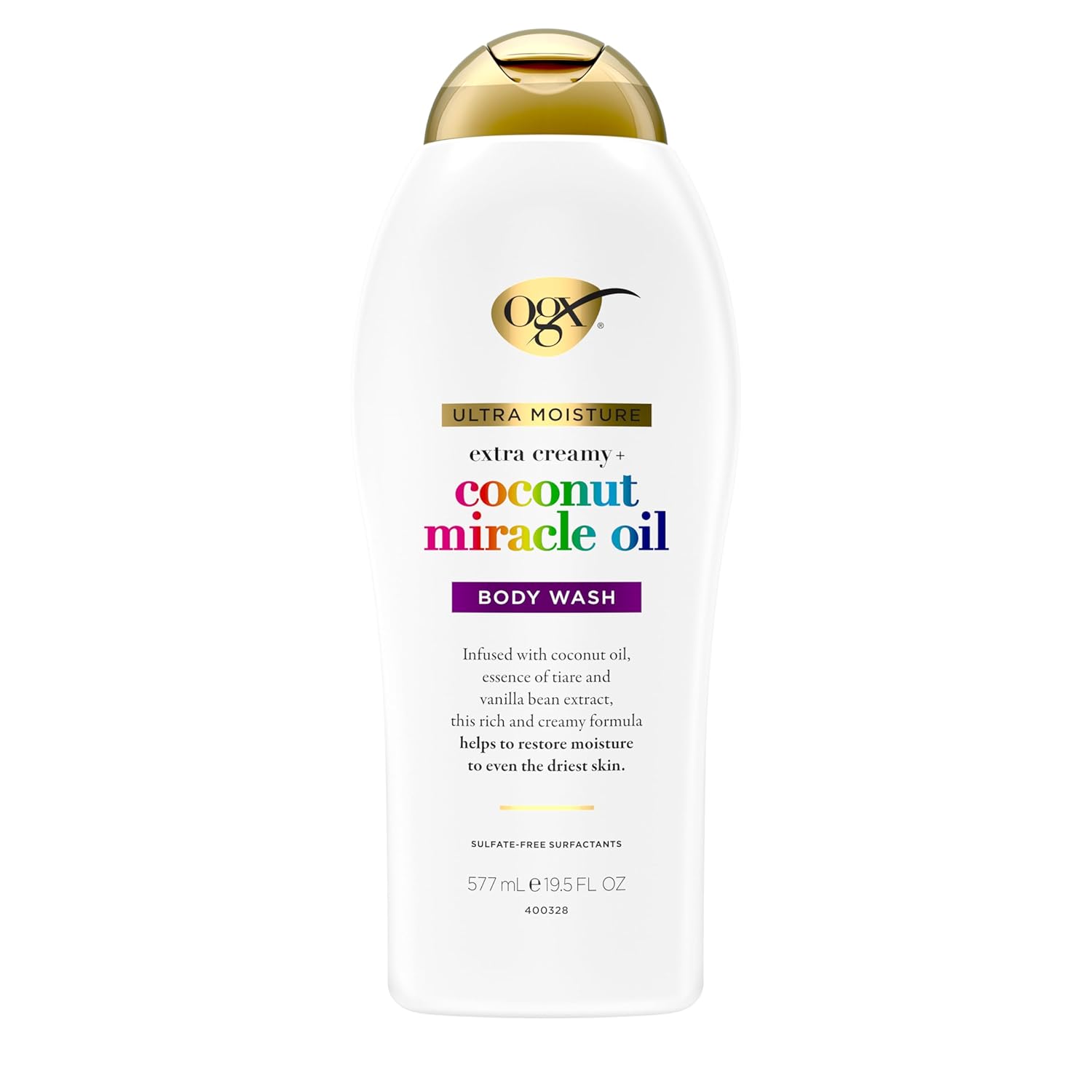 OGX Extra Creamy + Coconut Miracle Oil Ultra Moisture Body Wash, 19.5 Ounce