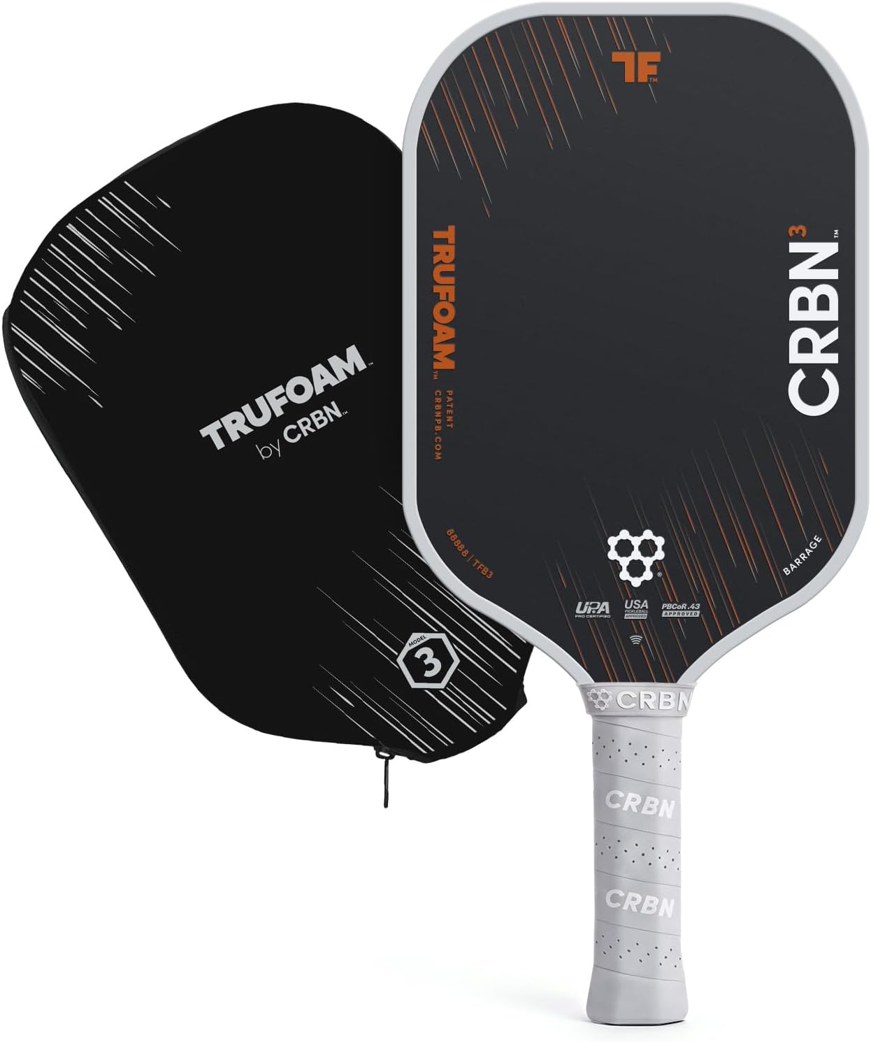 CRBN Pickleball - TruFoam Barrage - Carbon Fiber Pickleball Paddle