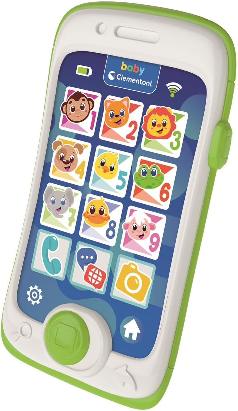 Clementoni Smartphone Touch & Play - First Phone Toy for Kids 6 Months, Mobile Game, Music, Interactive Electronic Talking Gift Lights and Sounds, Fake Phone for