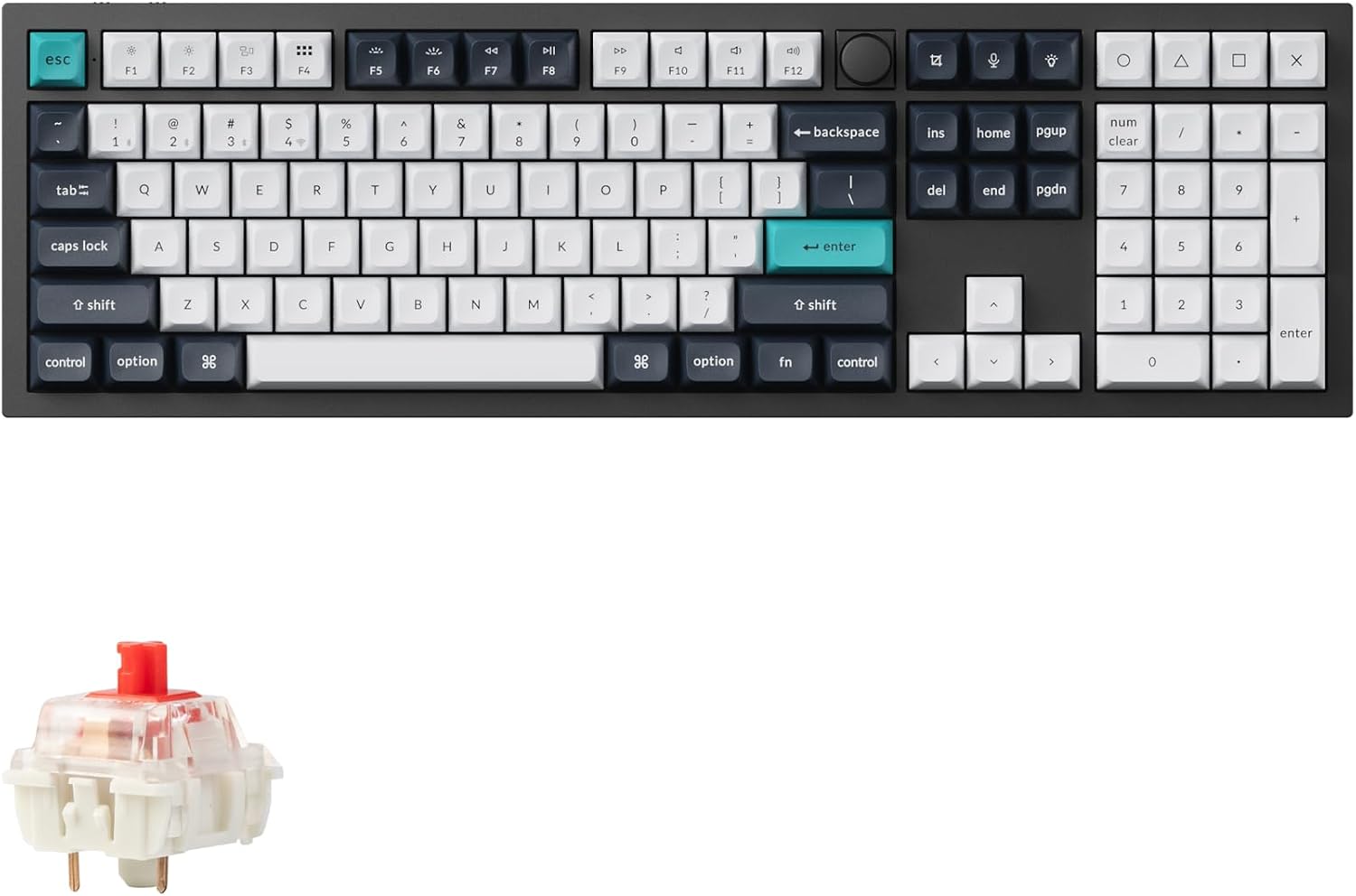 Keychron Q6 Max QMK/VIA Bluetooth Wireless /2.4 GHz/USB-C Wired Custom Mechanical Keyboard, Full Size Programmable Knob RGB Backlit Hot-Swappable Gateron Red Switch for Mac Windows Linux - Black