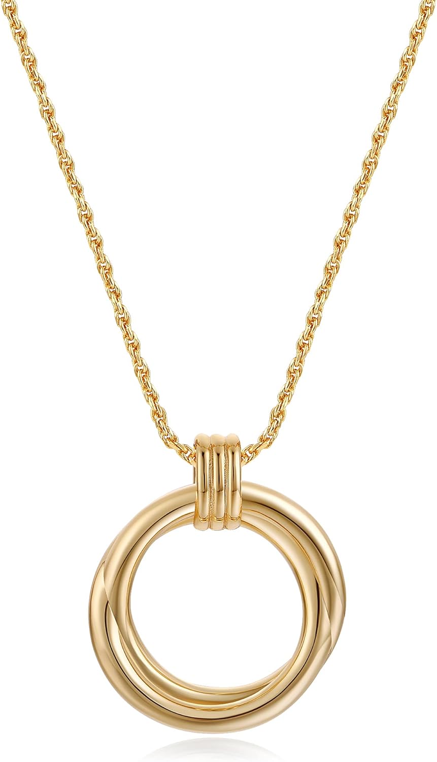 Dainty Layered Choker Necklace 18k gold Plated Y Pendant Commemorative coin Necklace Multilayer Bar Disc Necklace Adjustable Layering Choker Necklaces fashion jewelry for Women Girls