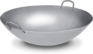 Craft Wok Extra Large 21-Inch Heavy Canton Style Hand Hammered Carbon Steel Wok (Round Bottom) / 731W194X