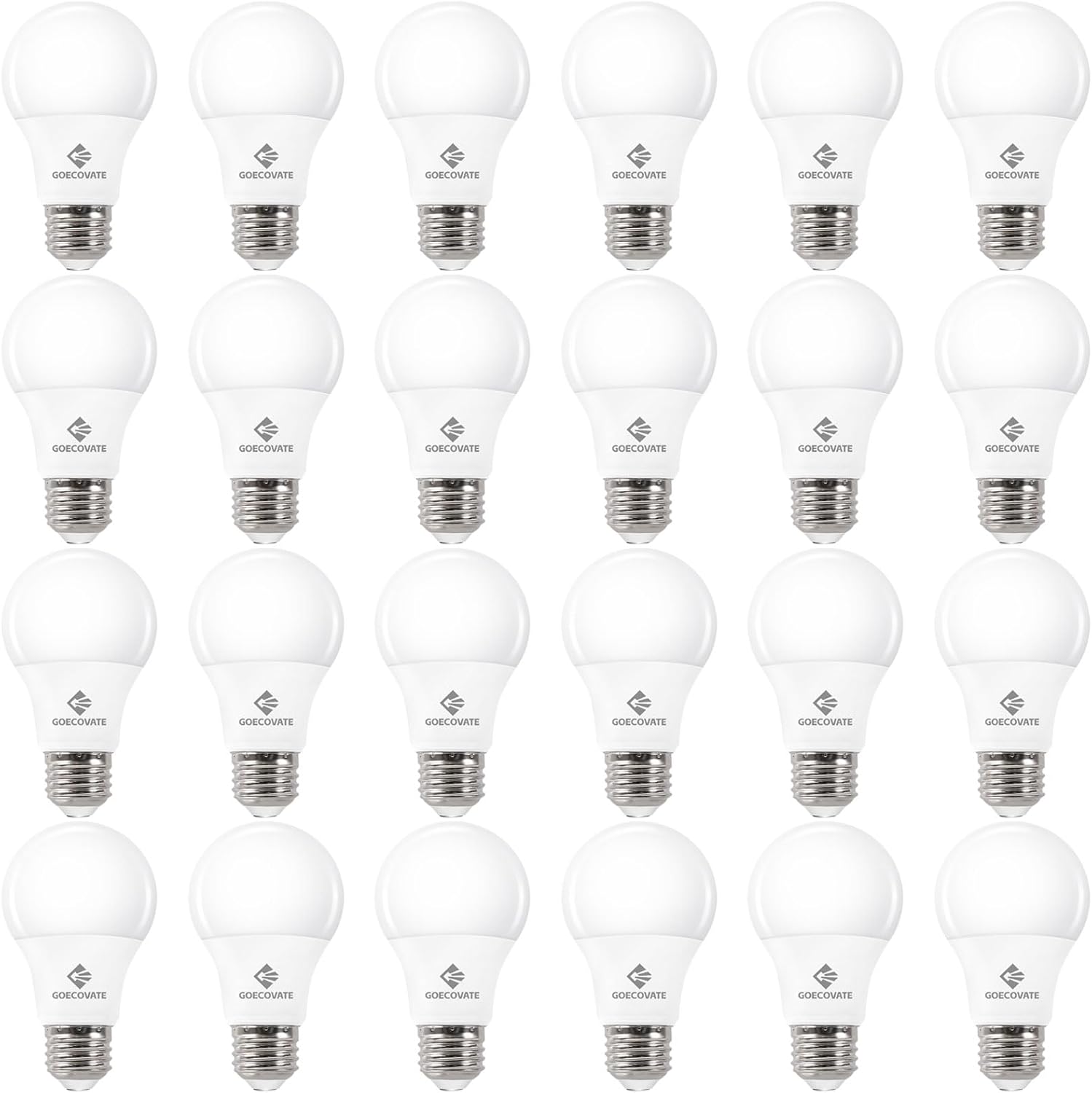 24 Pack 8W Daylight Light Bulbs White 5000K, 8 Watt Efficient Non-Dimmable Led Bulbs, A19 Standard Bulbs, E26 Base, 800 LM, Equivalent 60 Watt Light Bulbs for Living Room, ETL/UL Listed