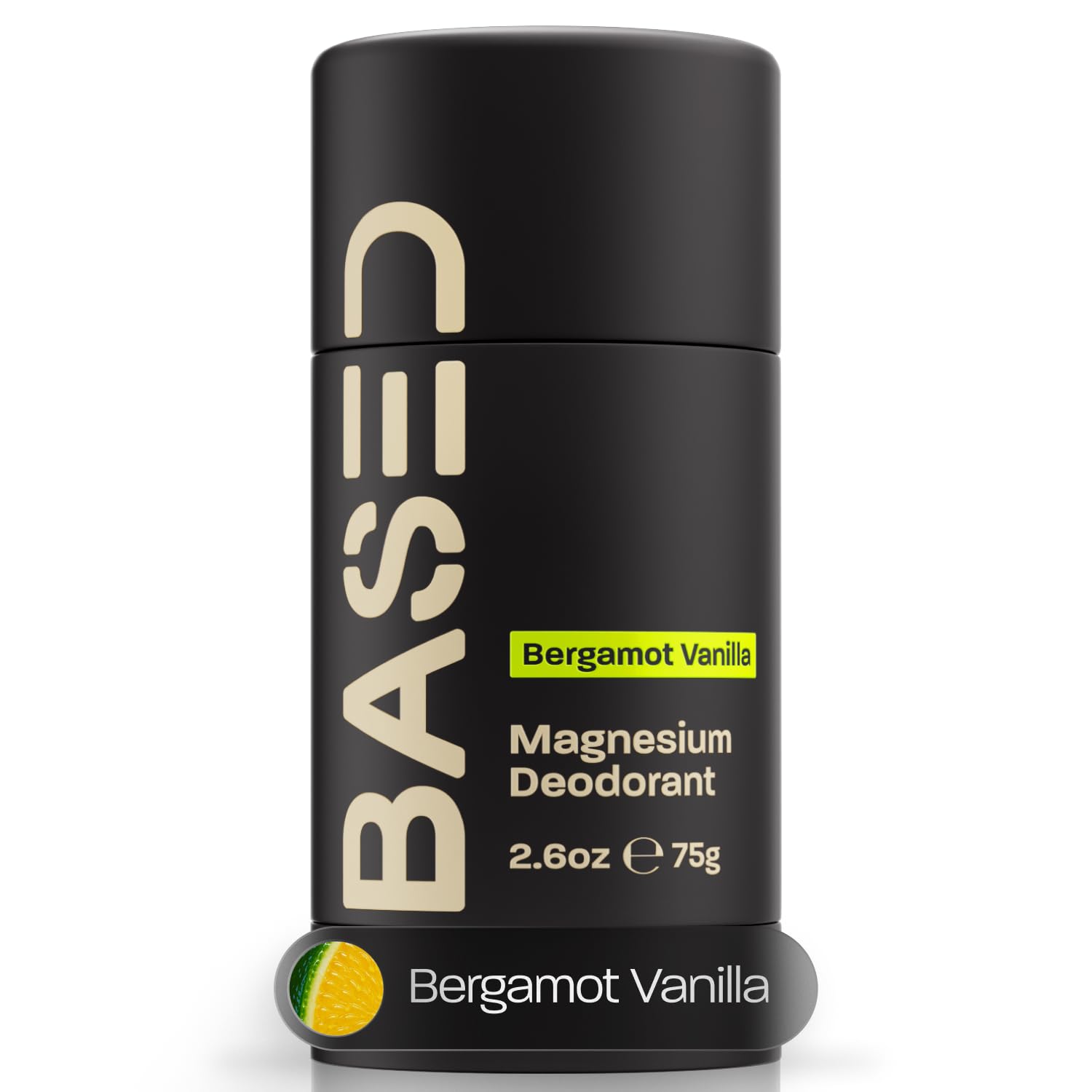 BASED Performance Deodorant For Men, All Day Odor Protection, Aluminum Free with Magnesium, Beeswax & Shea Butter, Paraben-Free, Naturally-Derived Bergamot Vanilla Scent