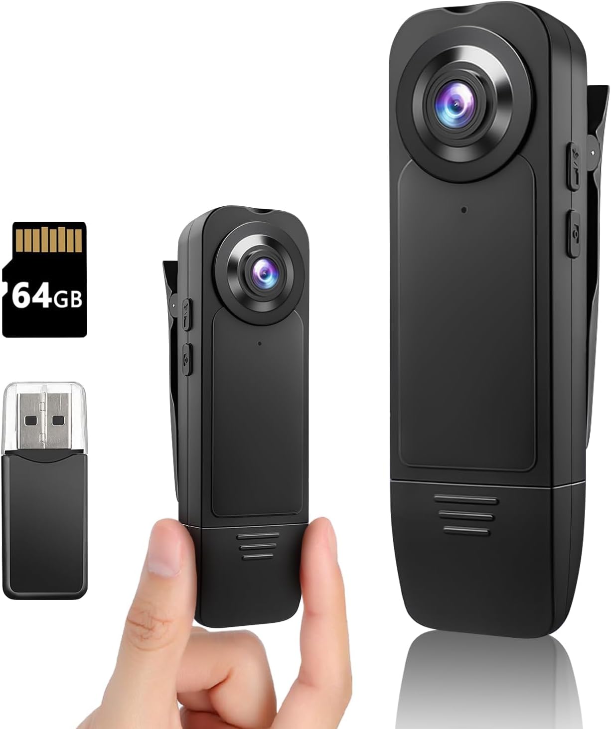 kaysunlink Upgraded Mini Body Camera 1080P Police Body Camera 64GB Memory Card,Body Worn Cam,Premium Portable,Wearable Patrol Video Recording Camcorder (64GB)